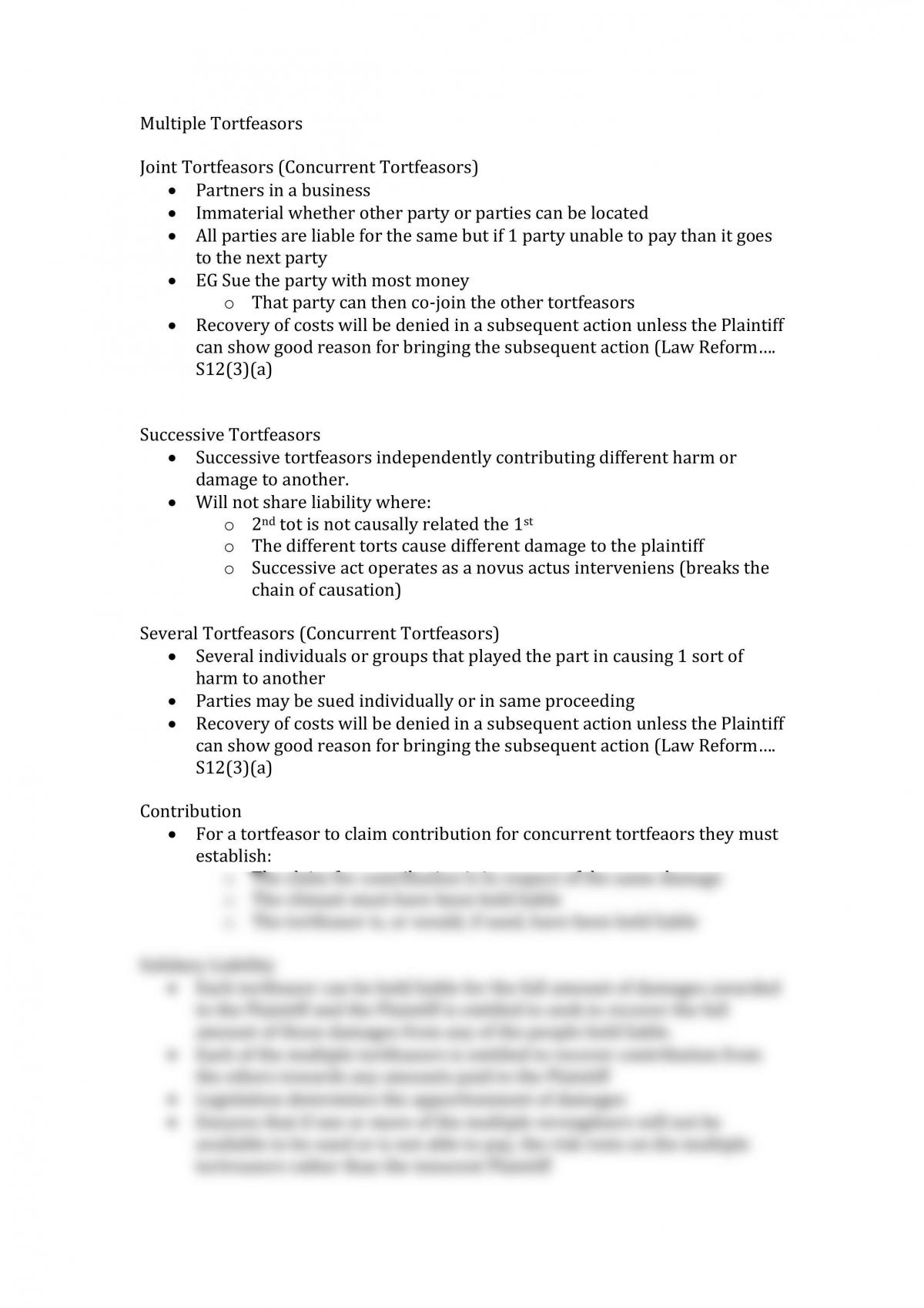 Torts  - Page 1
