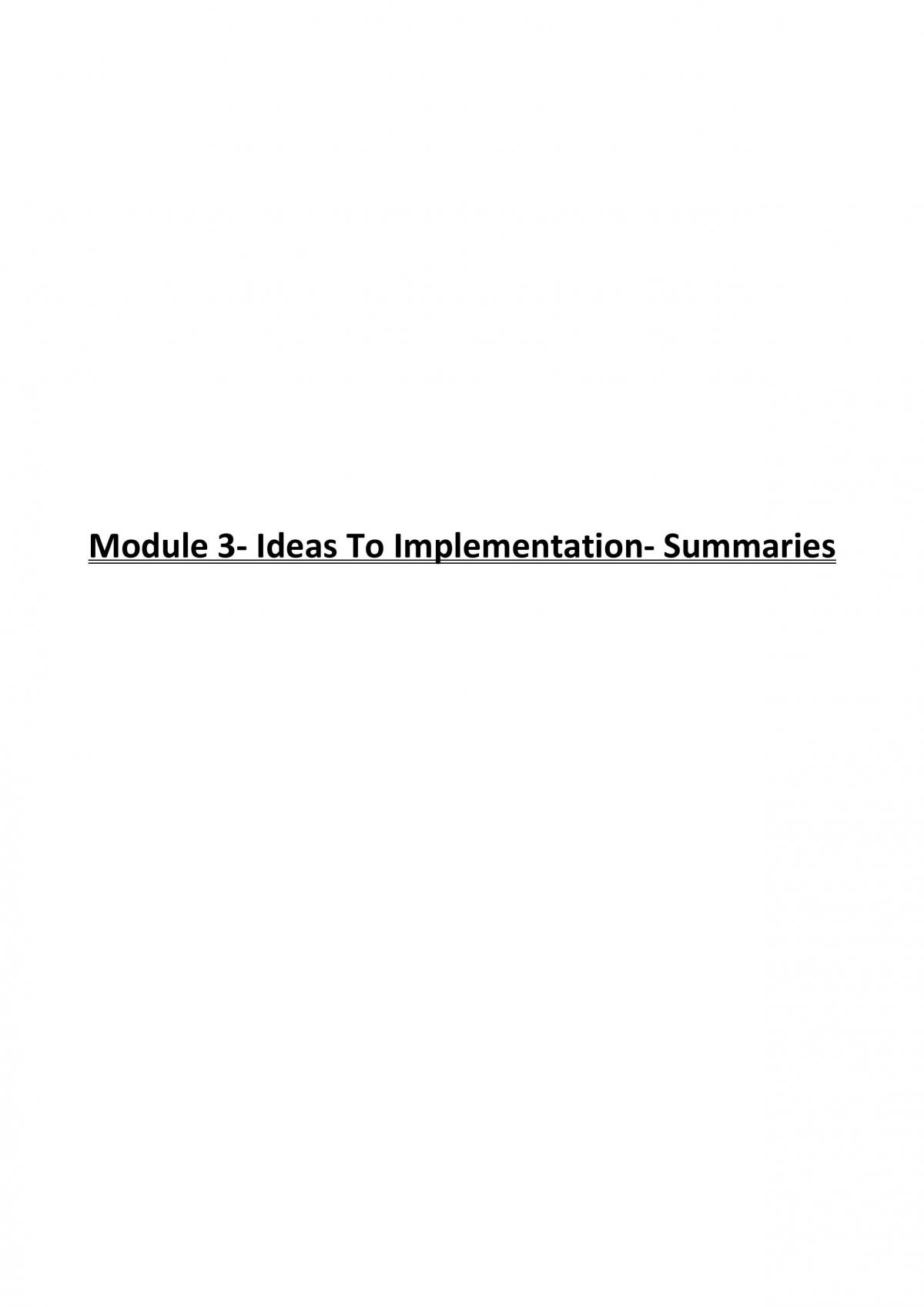 Ideas to Implementation - Page 1