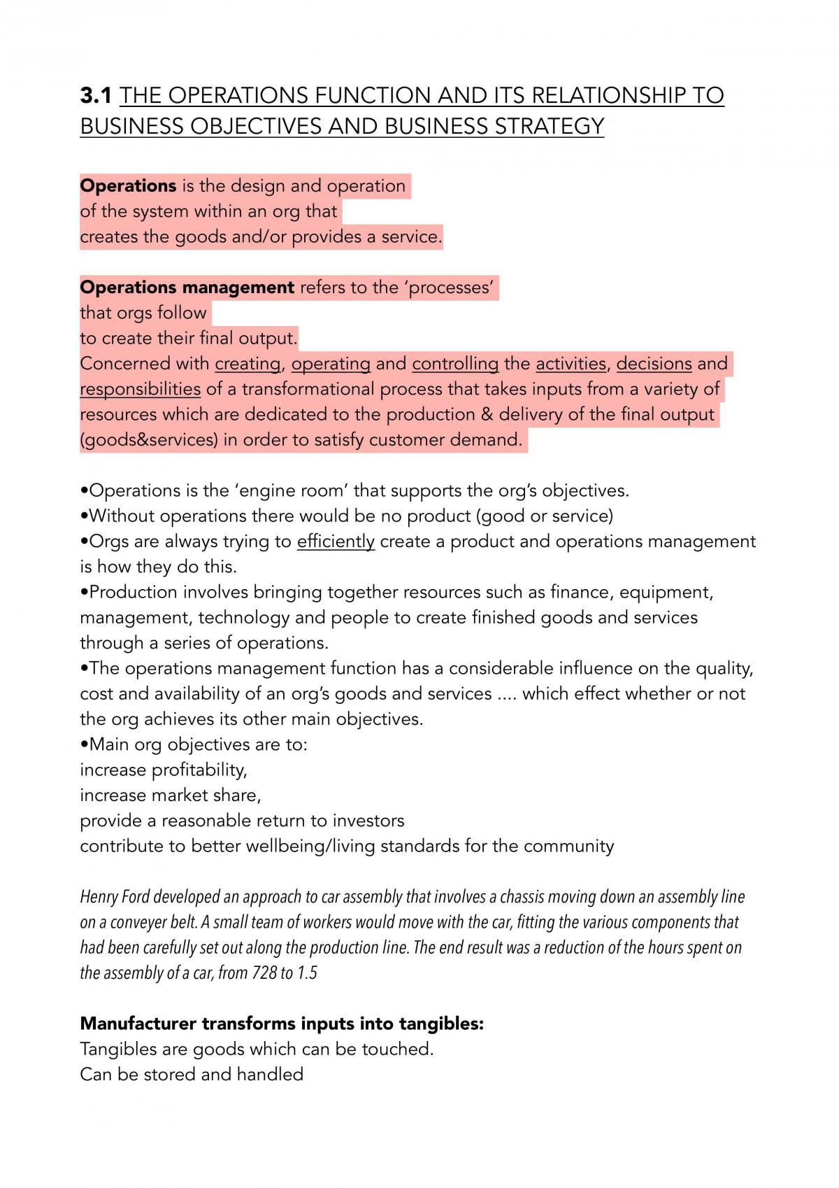 The Operations Management Function - Page 1