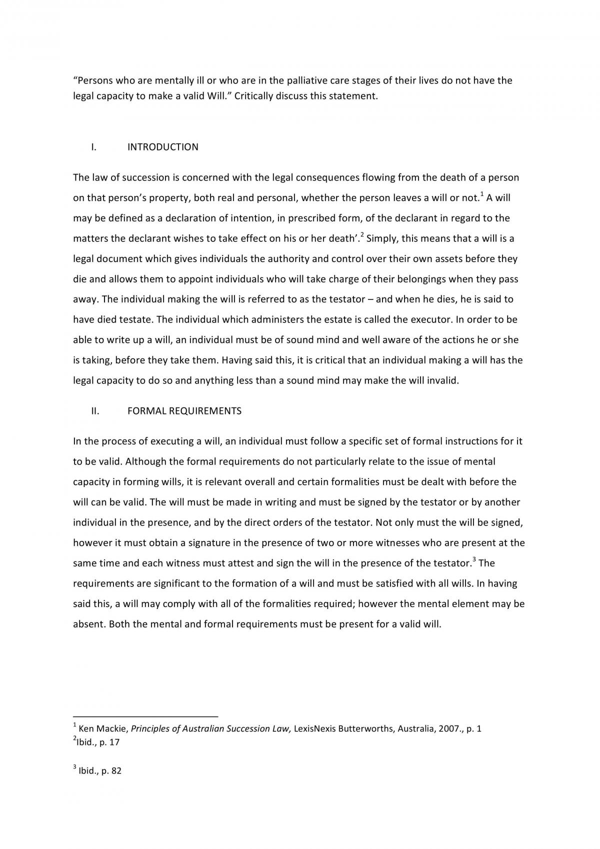 Wills and Admin of Estates Assignment - Page 1