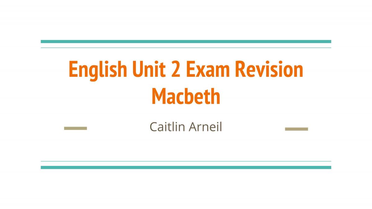 Macbeth Summary - Page 1