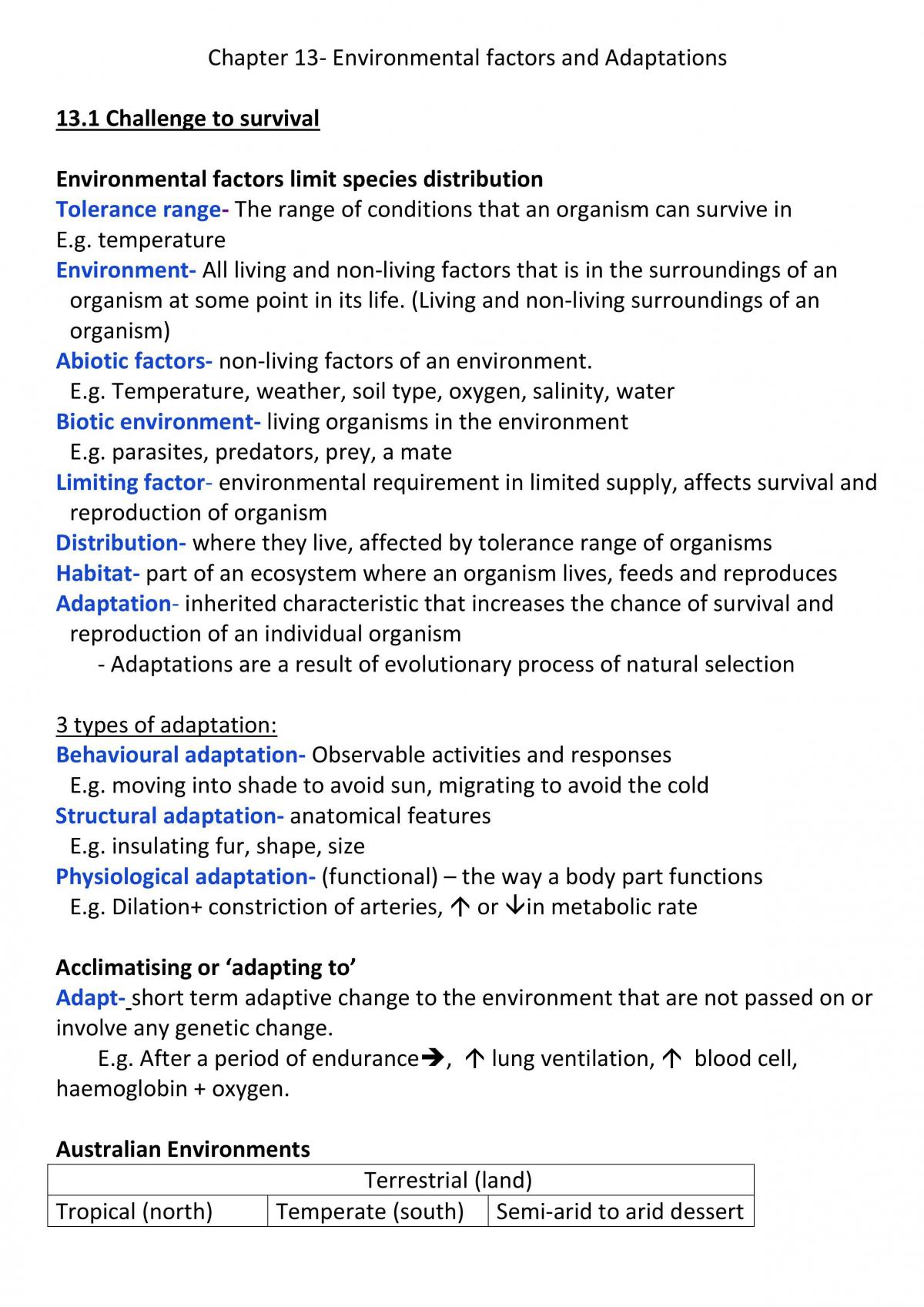 Biology Unit 2 Notes  - Page 1