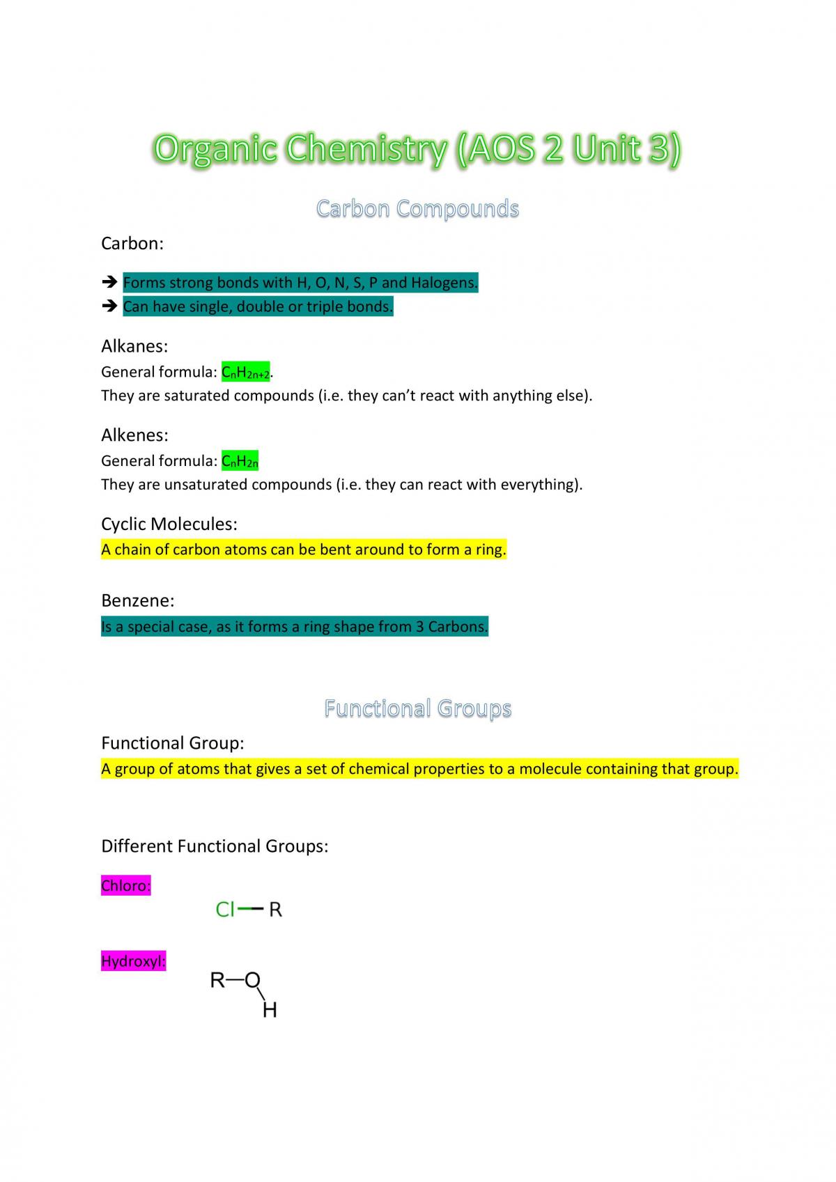 Organic Chemistry - Page 1