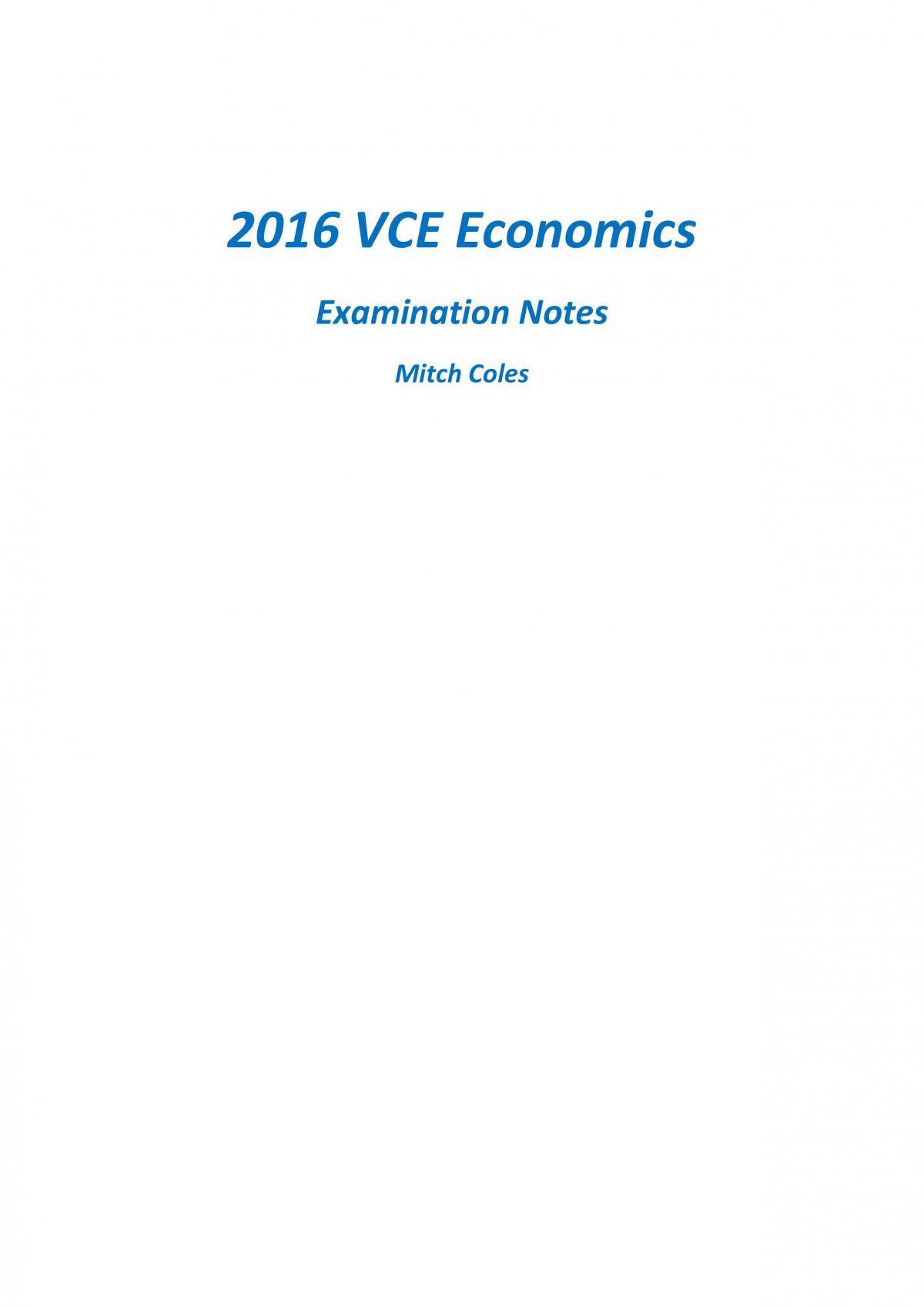 Economics Study Design 2016 Notes - Page 1