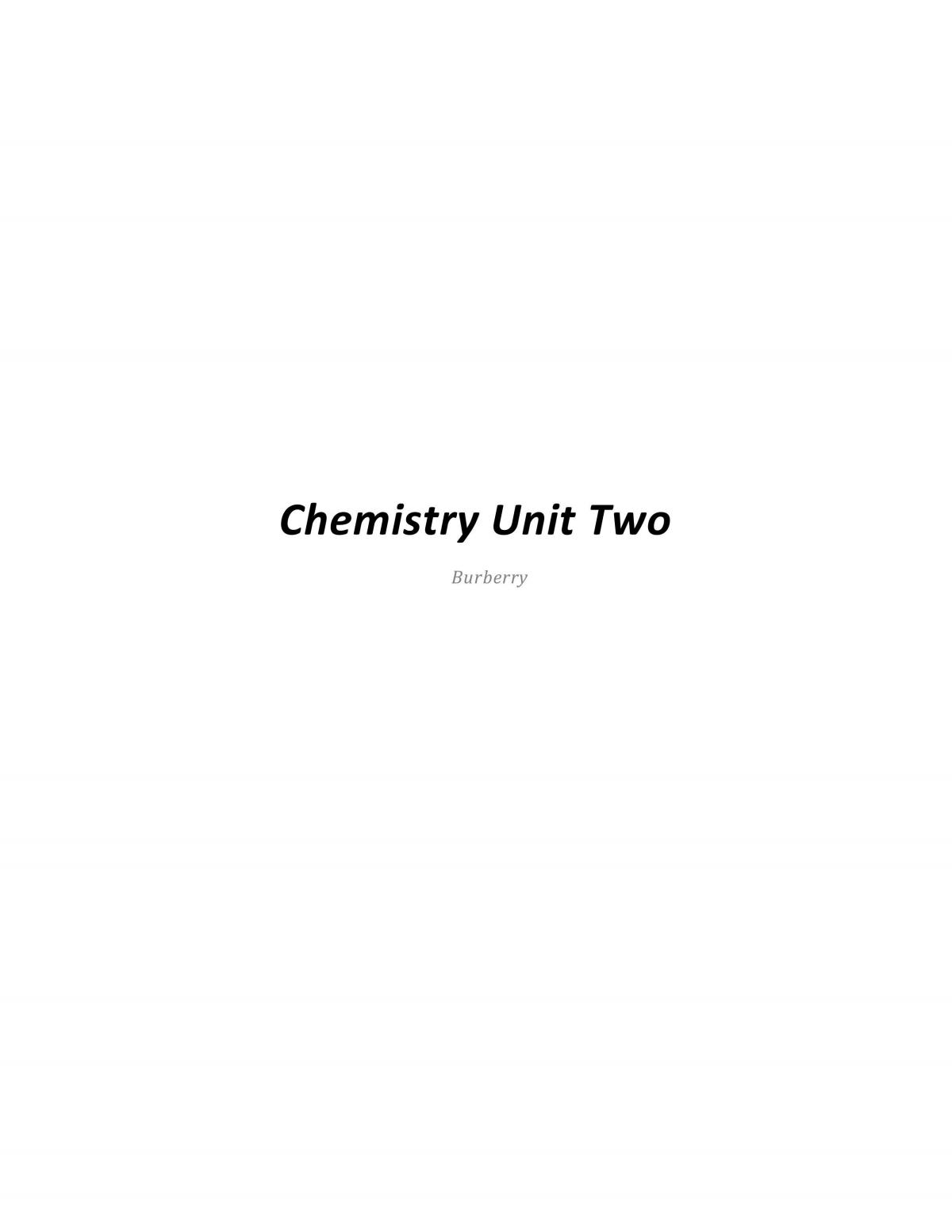 Complete Notes for Chemistry Unit 2 - Page 1