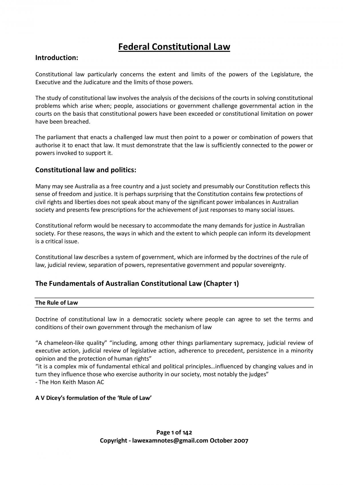 Constitutional law exam notes - Page 1