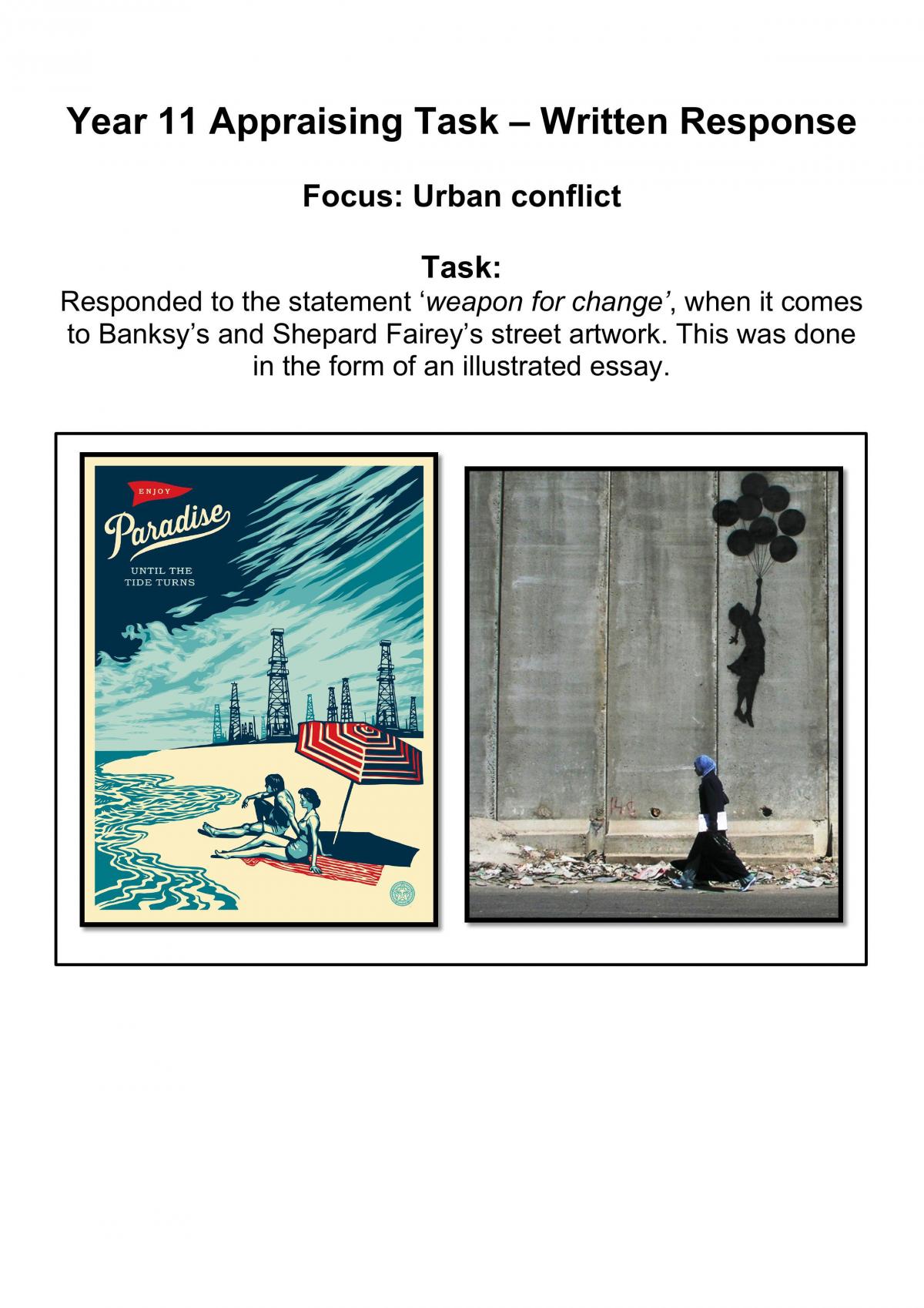 Appraising Task - Urban Conflict - Page 1