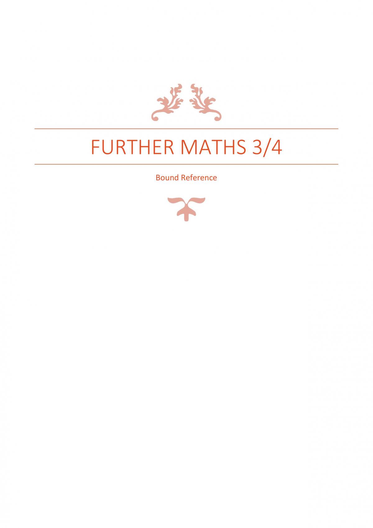 Further Maths Units 3/4 - Page 1