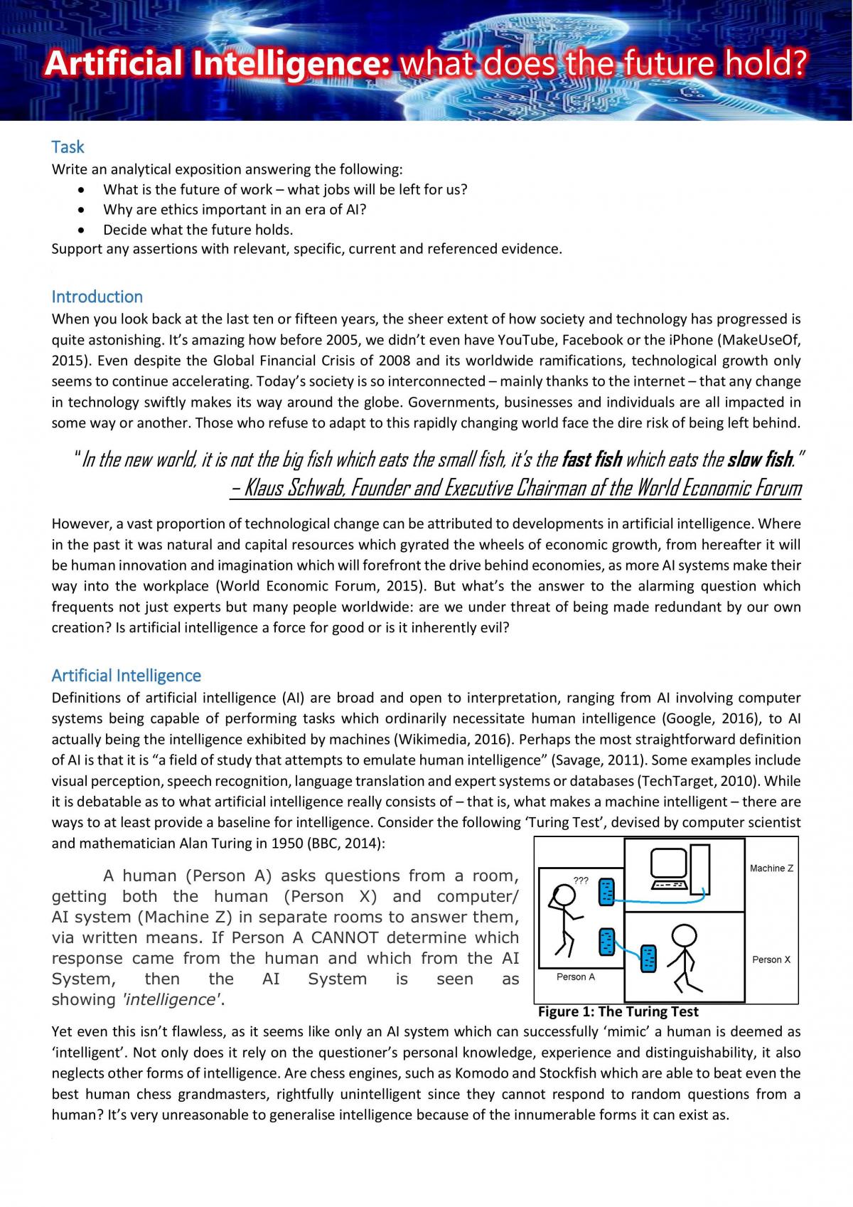 Analytical Exposition on Artificial Intelligence and the Future - Page 1
