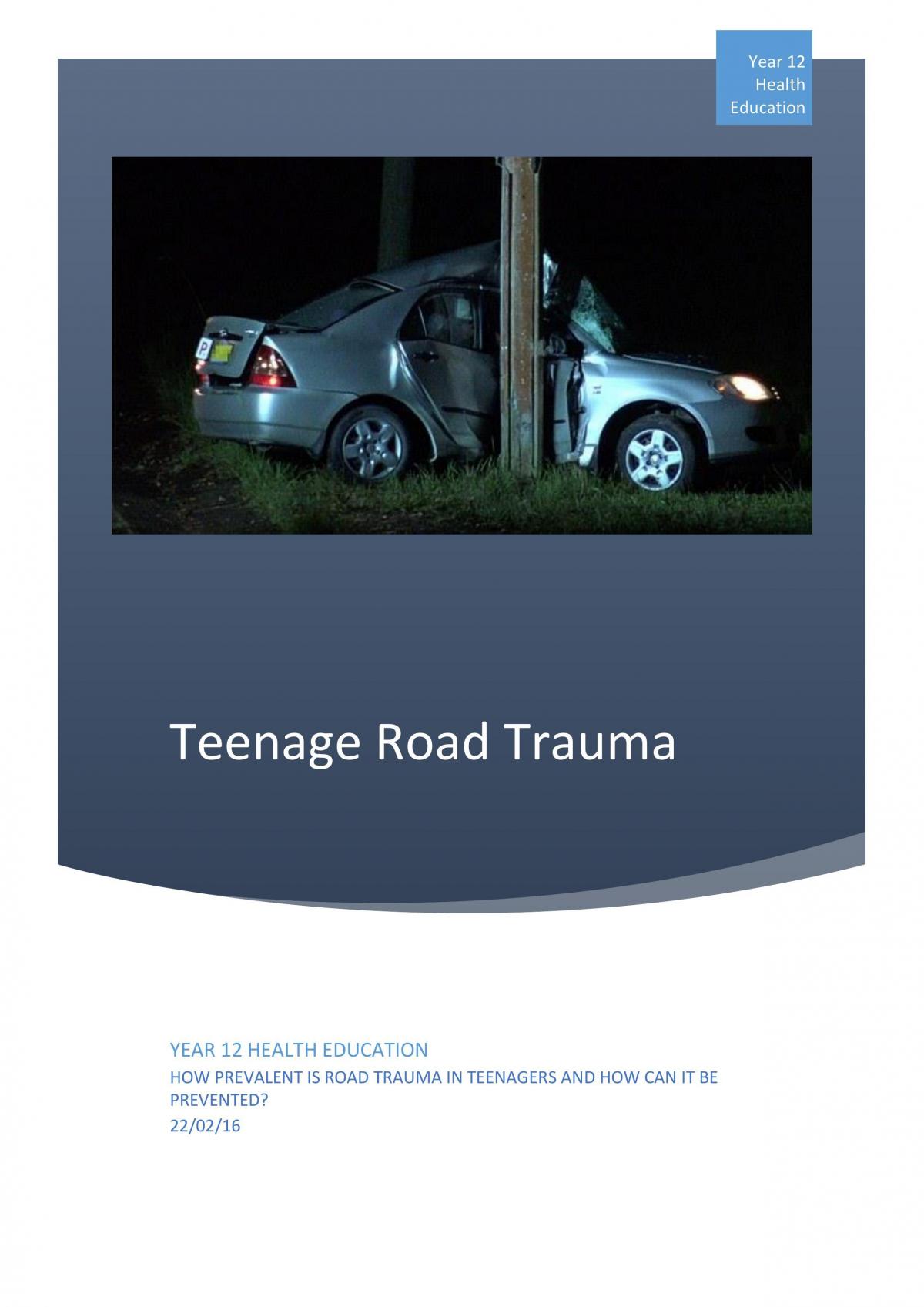 Health Education - Road Trauma  - Page 1