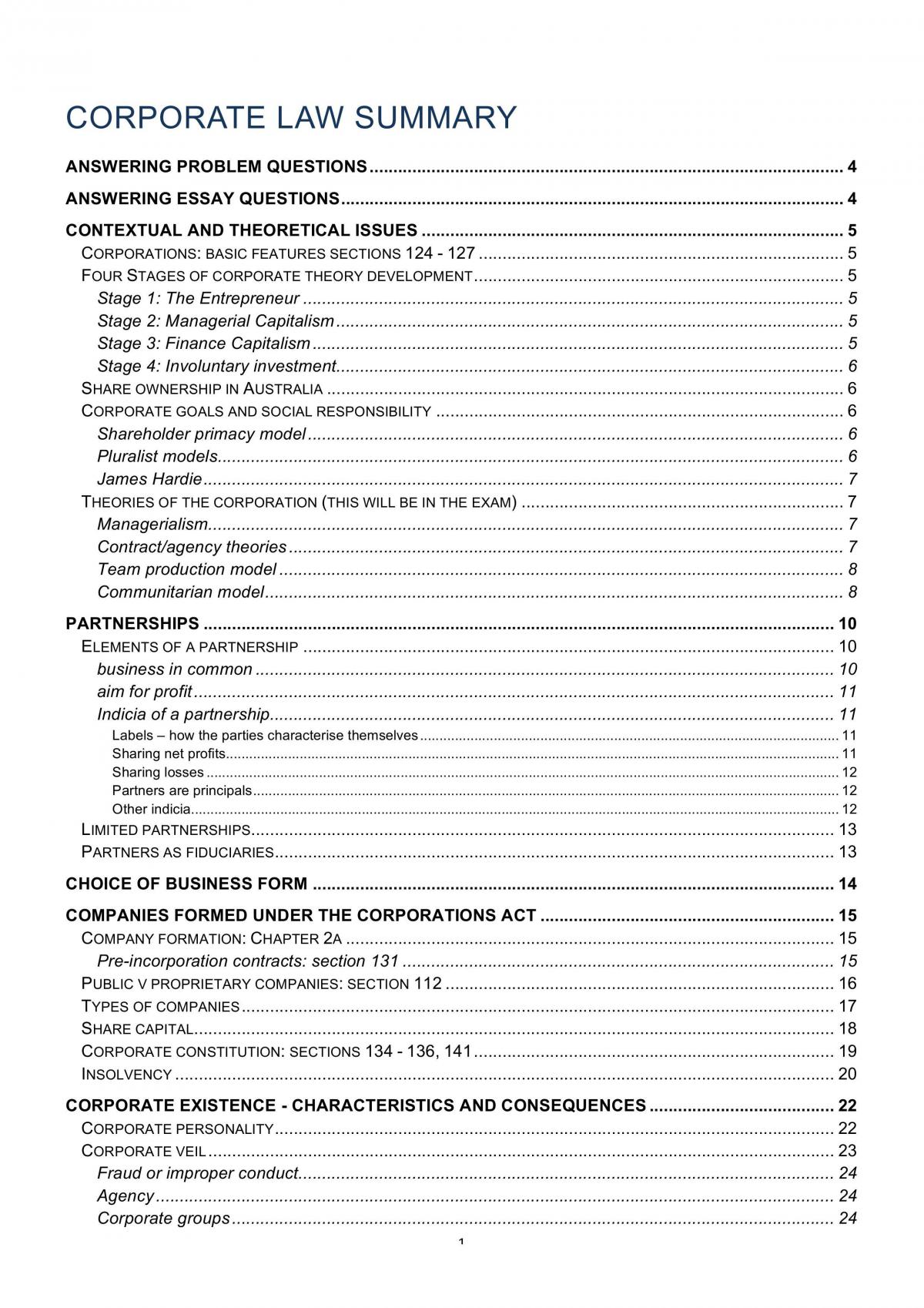 Corporate Notes - Page 1