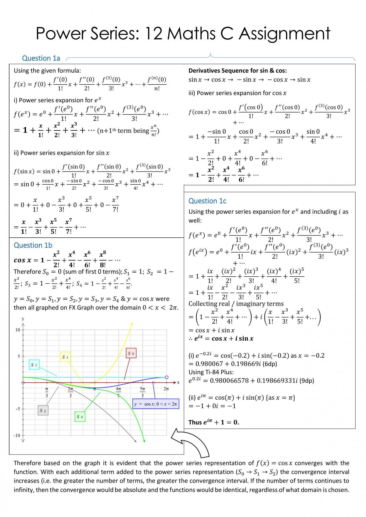 Power Series Assignment: Maths C - Page 1