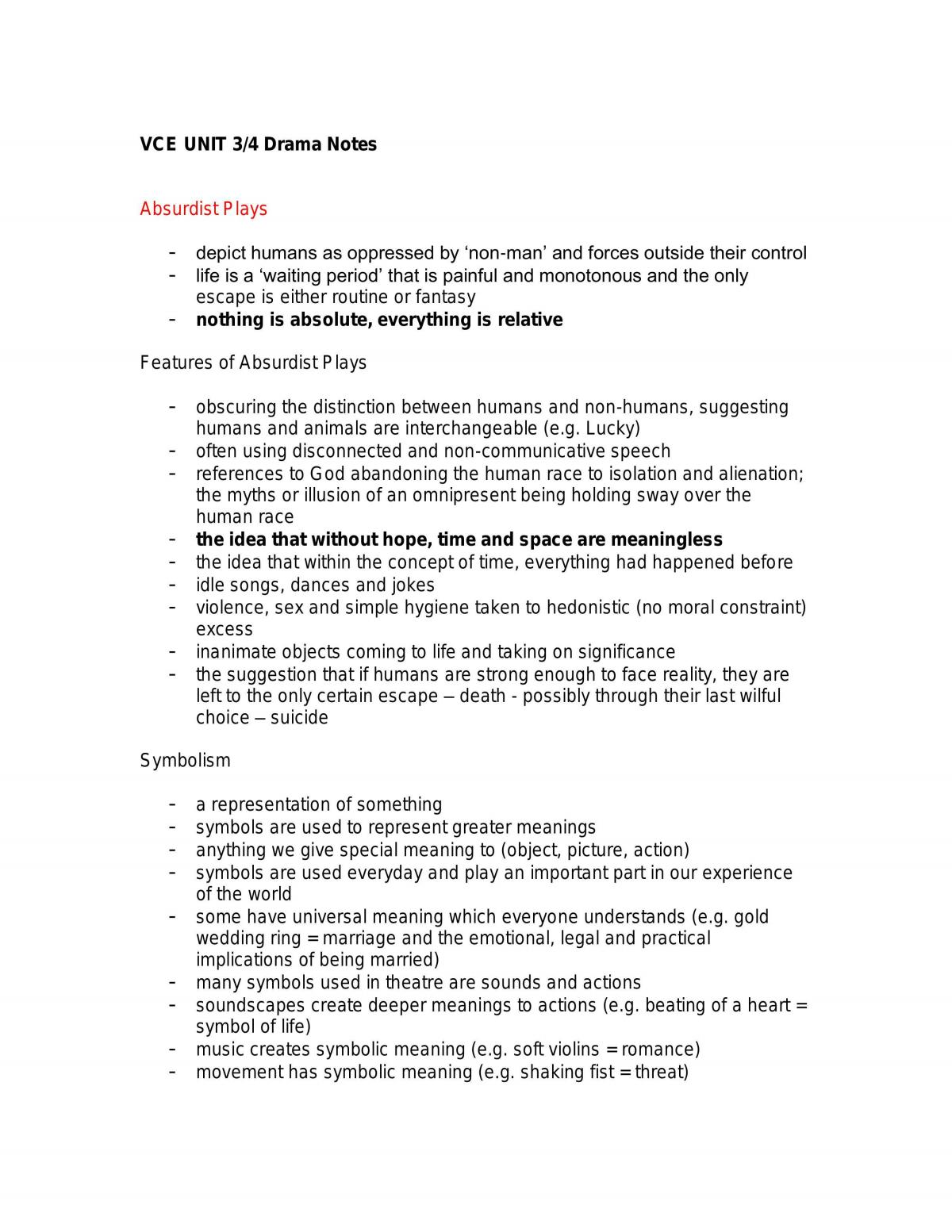 Units 3/4 Drama Notes - Page 1