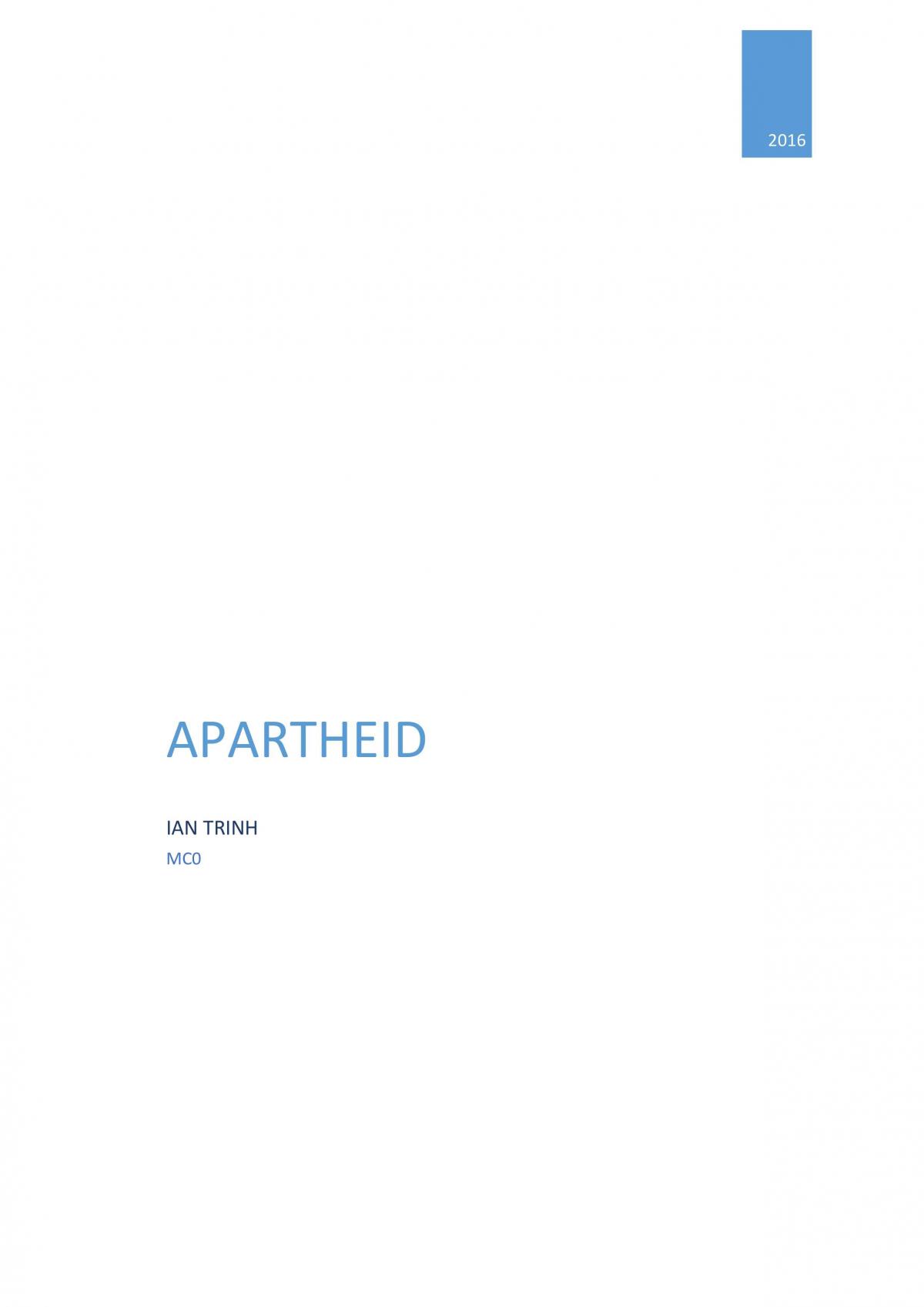 Apartheid - Page 1