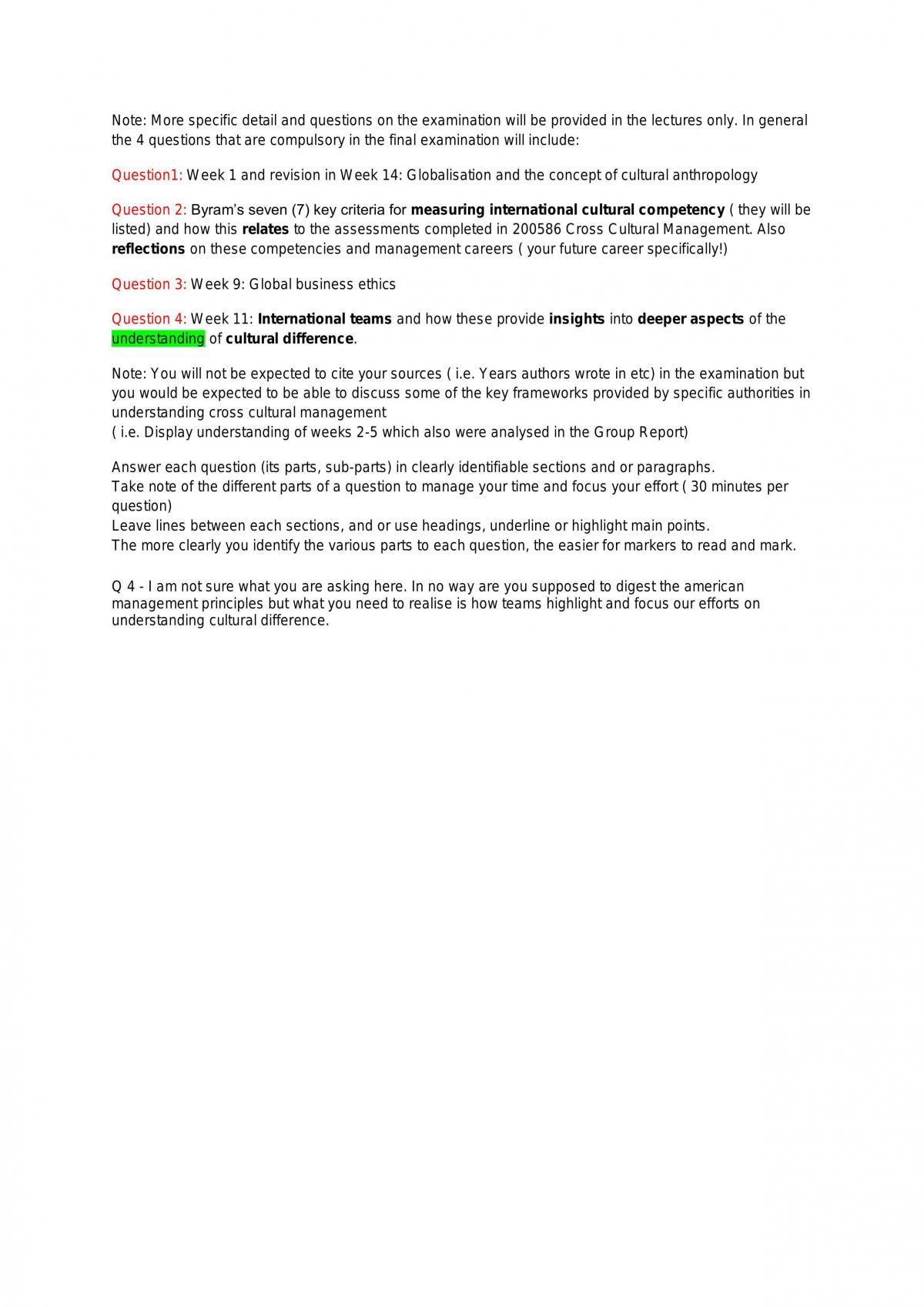 Management notes - Page 1