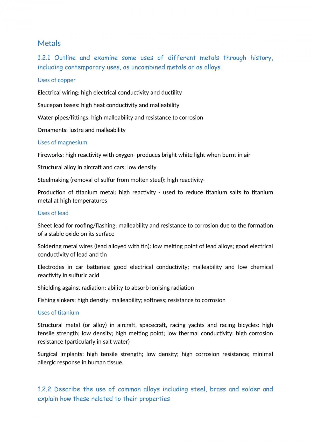 Metal Module Study Notes - Page 1