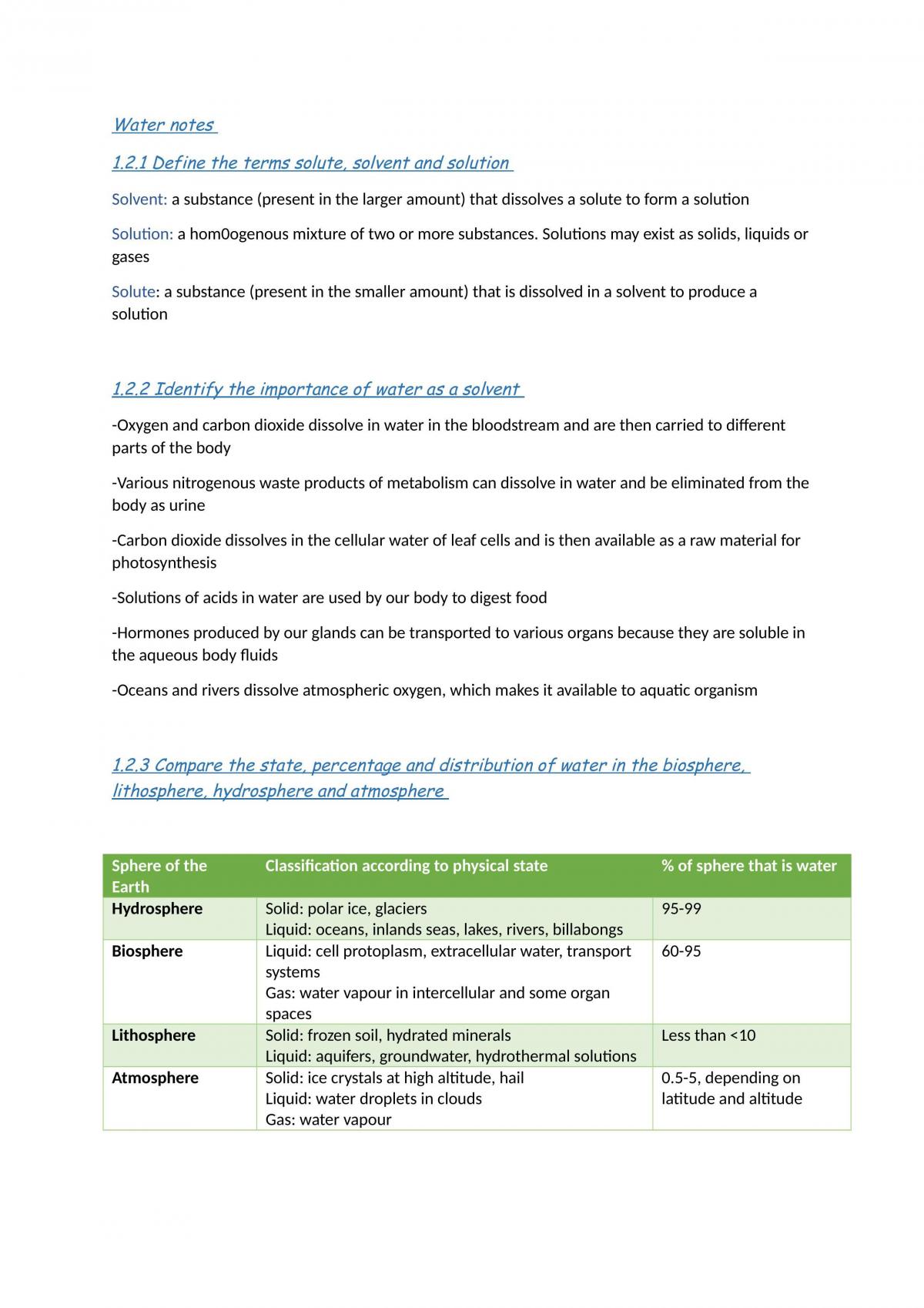 Water Module Study Notes - Page 1
