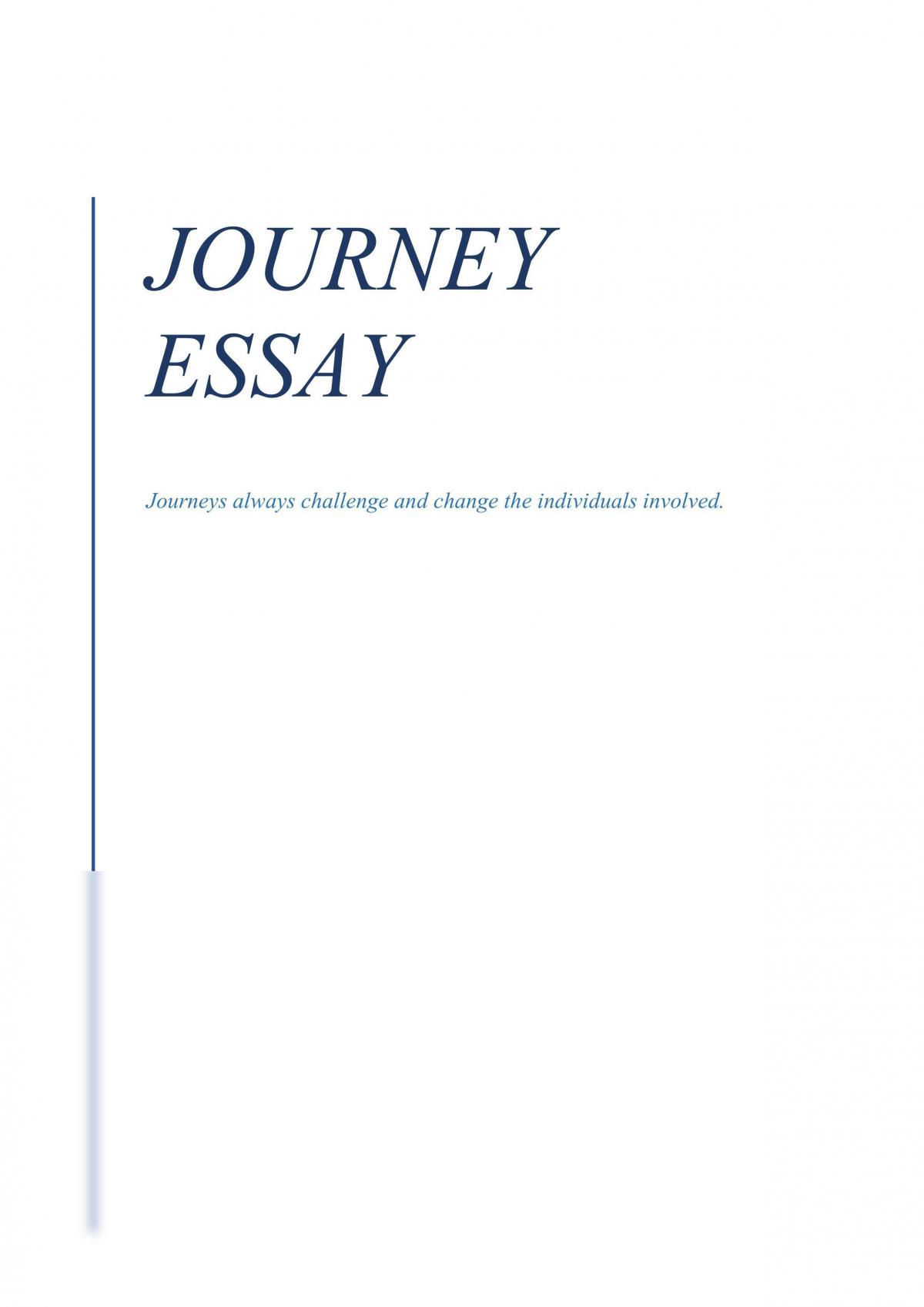 descriptive essay on a journey