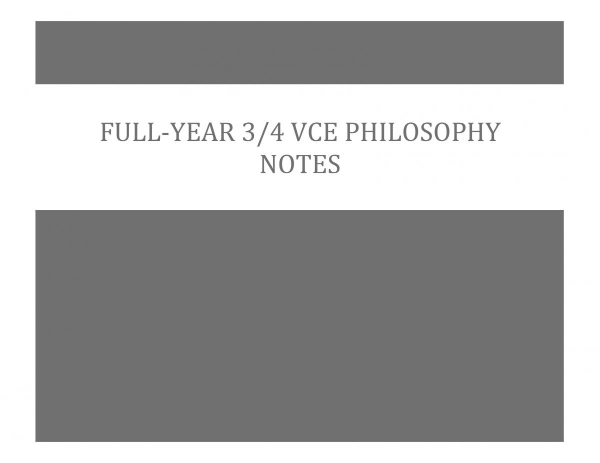 Units 3/4 Philosophy Notes 2016 - Page 1