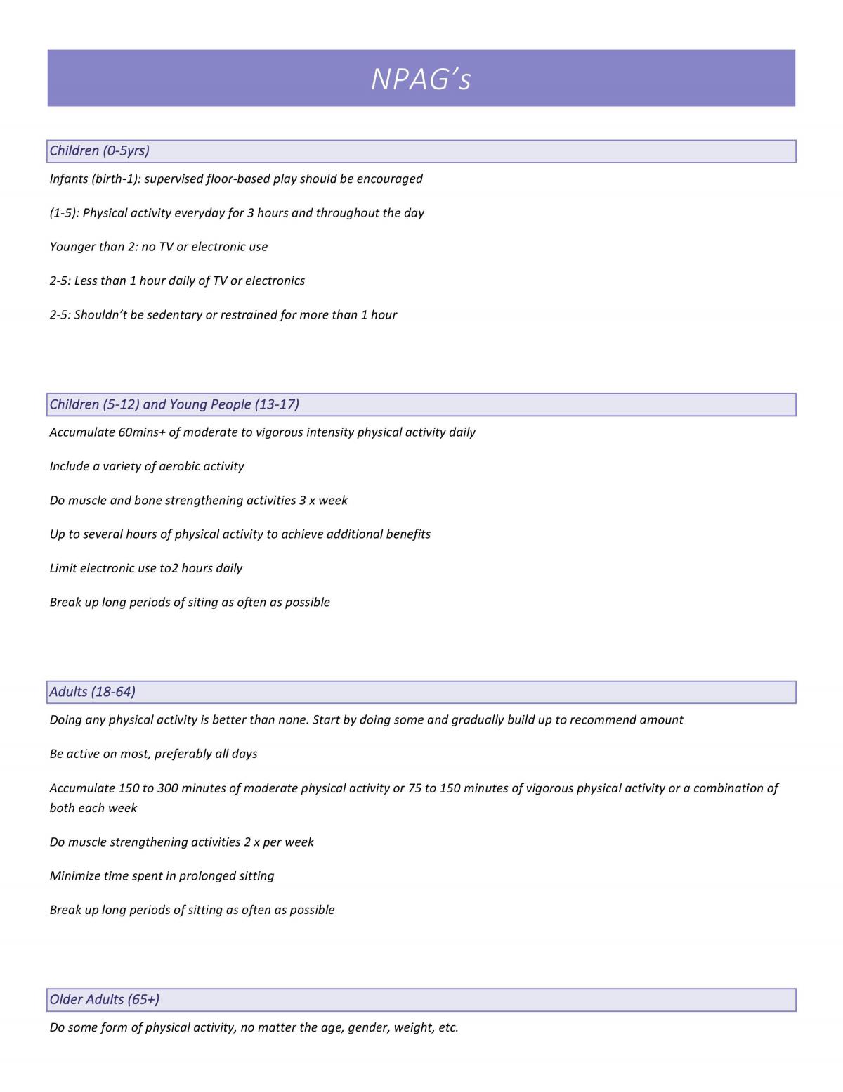 Physical Education - Complete Unit 3 and 4 Notes - Page 1
