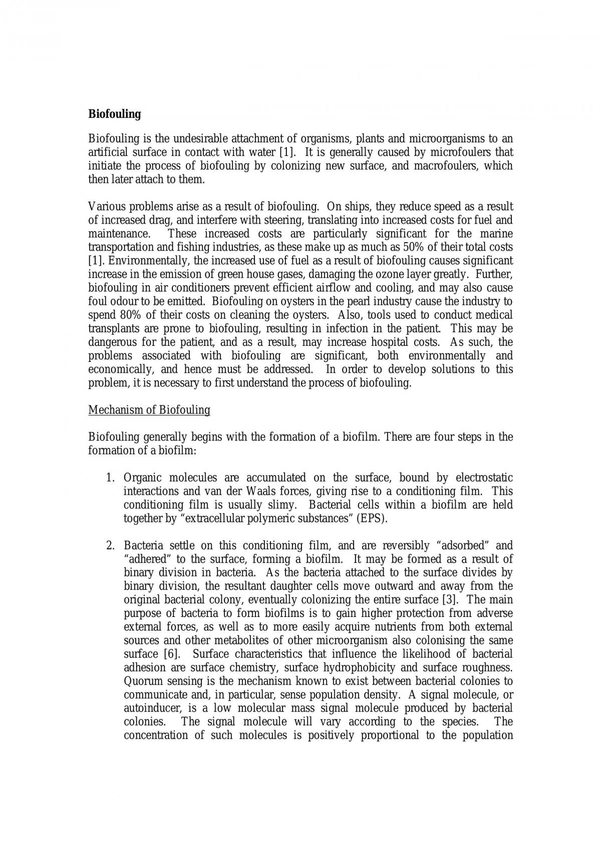 Biofouling Notes - Page 1