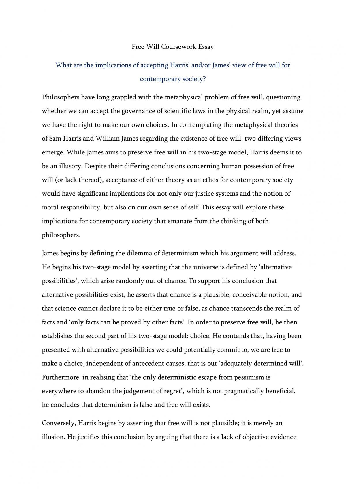 Implications Essay for Metaphysics - Page 1