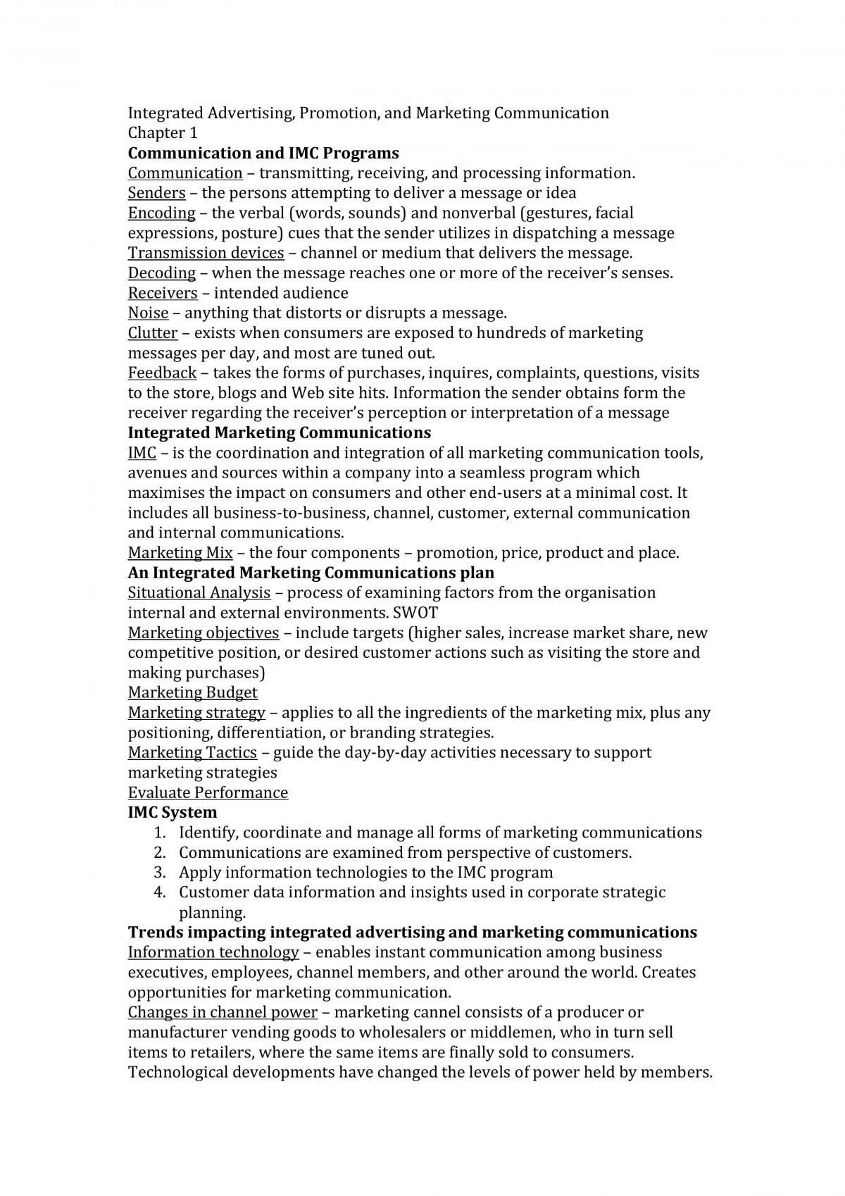 MKTG204 Mid Sem Exam Notes - Page 1