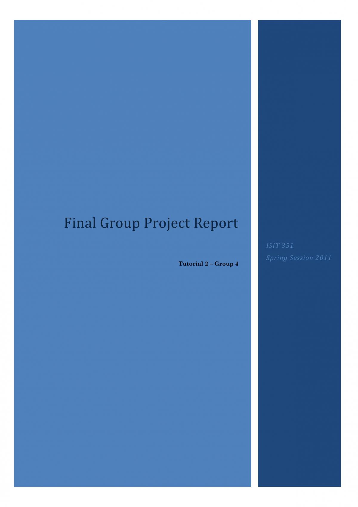 ISIT 351 Final report - Page 1