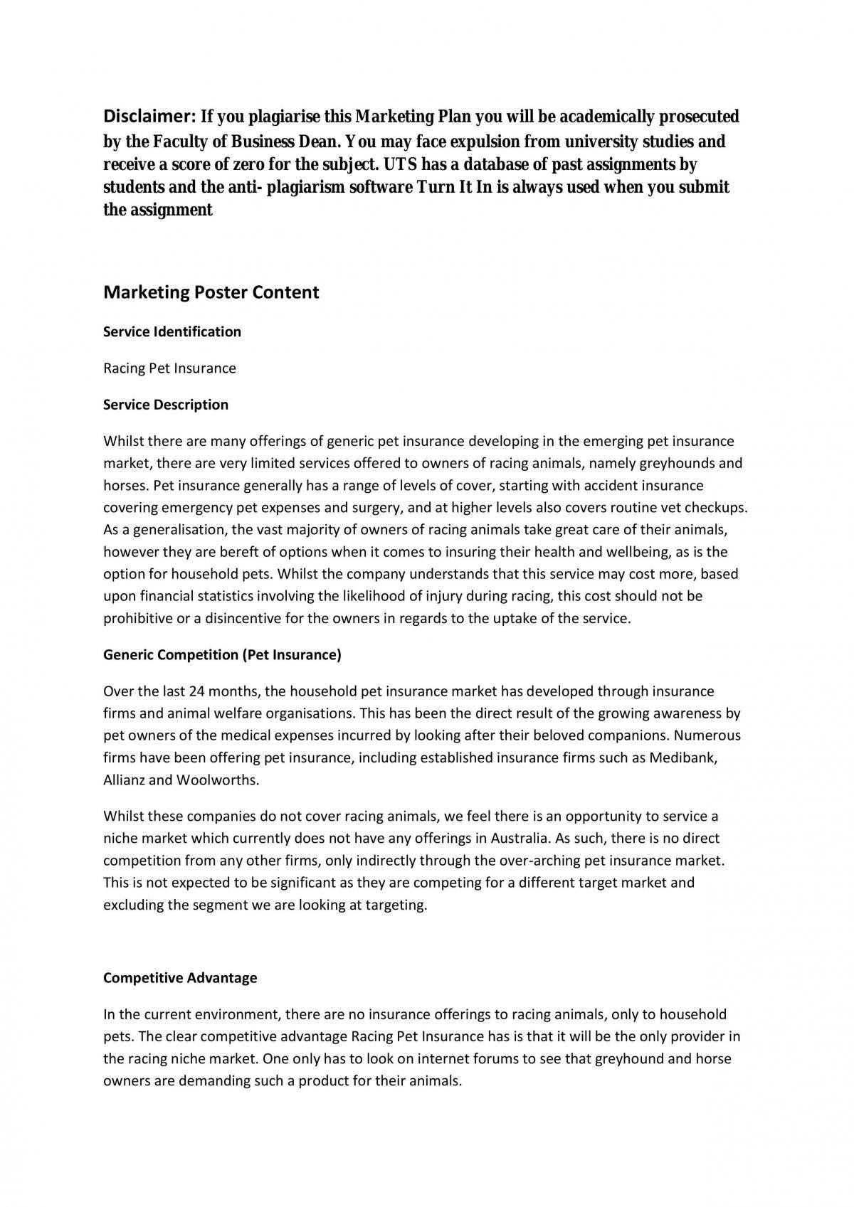  High Distinction Marketing Foundations Assignment spring 2012 - Page 1