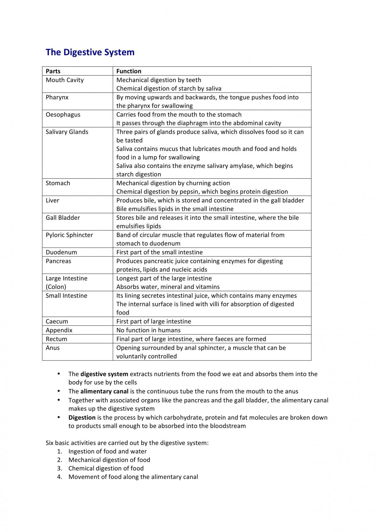 Human Biology Systems - Page 1