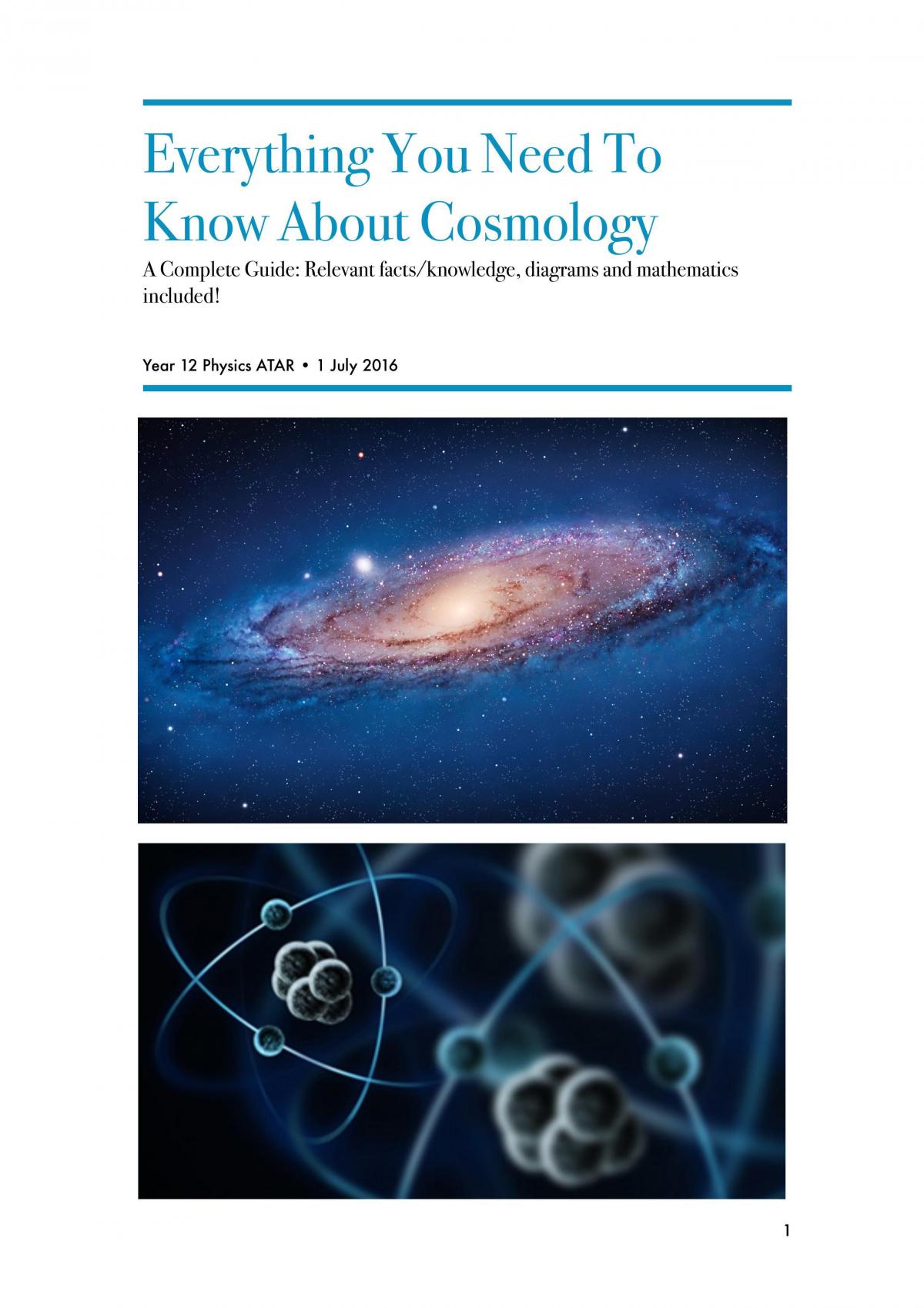Cosmology Report - Page 1
