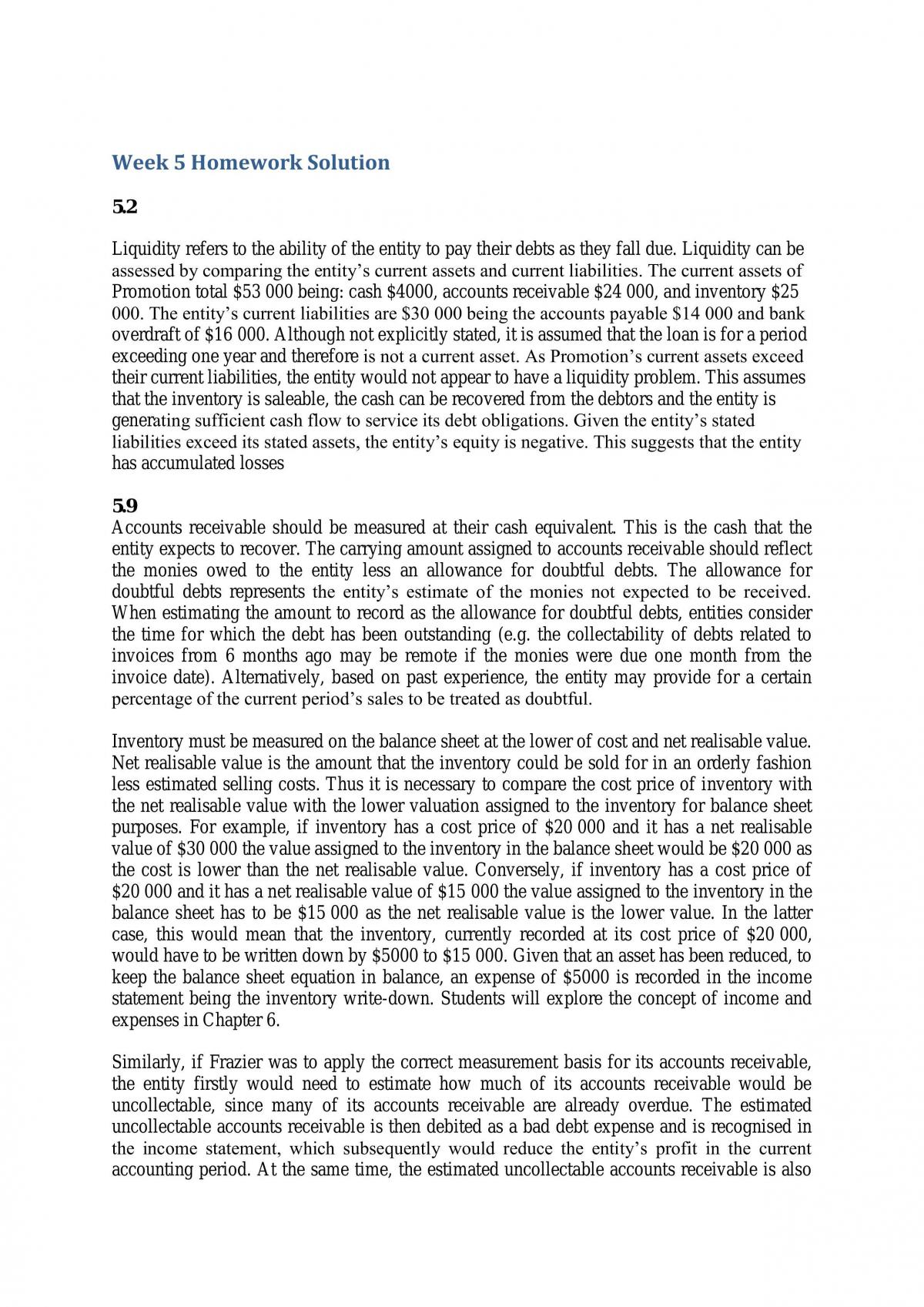 ACCG106 Tutorial Week 5 Solution  - Page 1