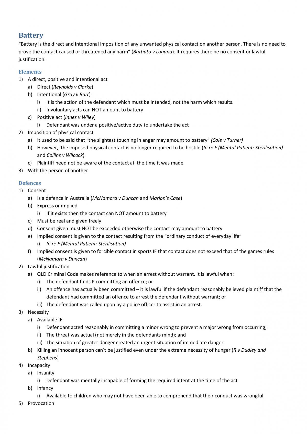 Torts A Study Notes - Page 1