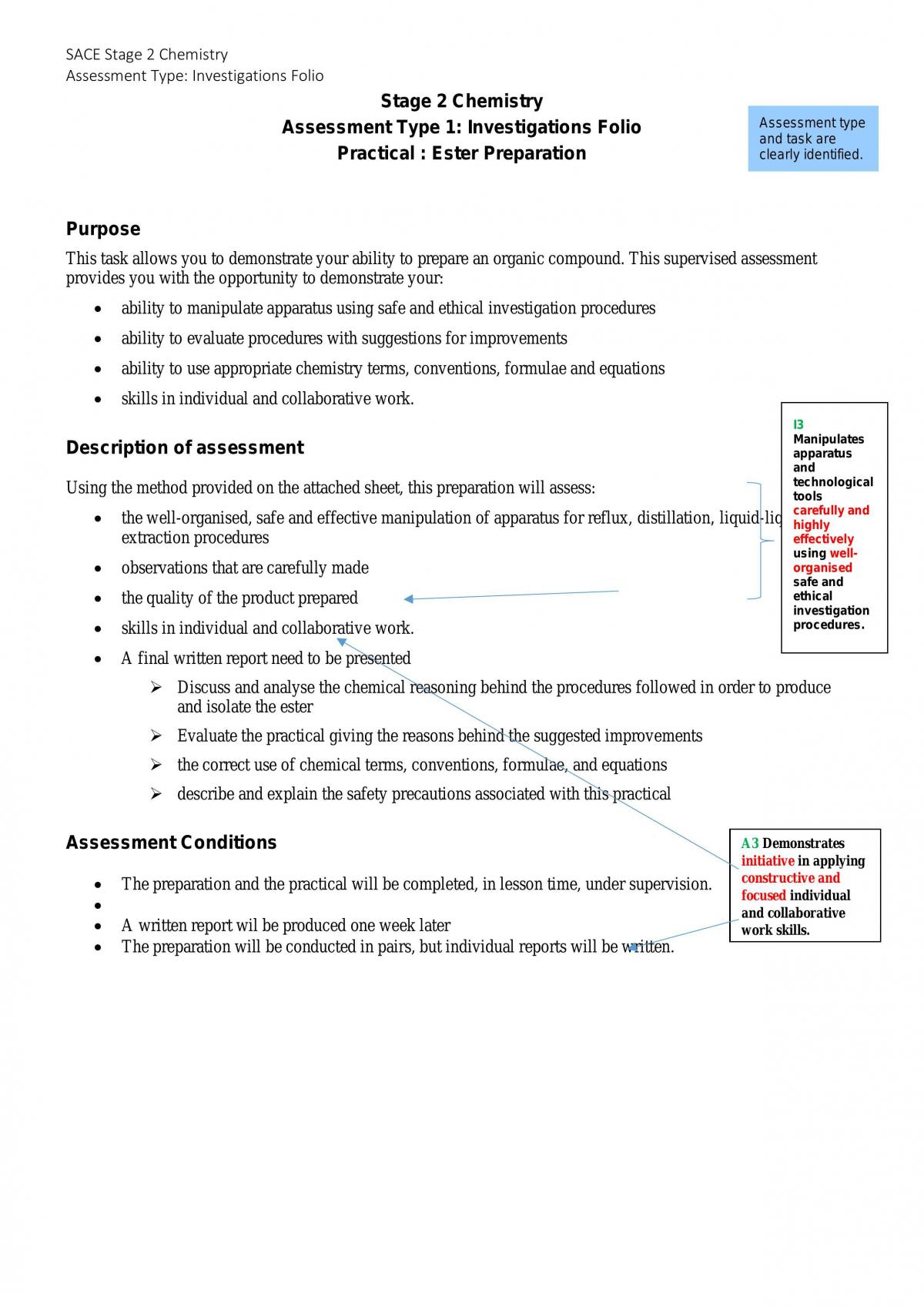Esterification Practical - Page 1