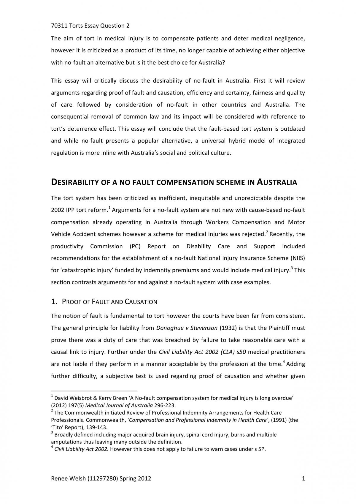 Essay Negligence - Page 1