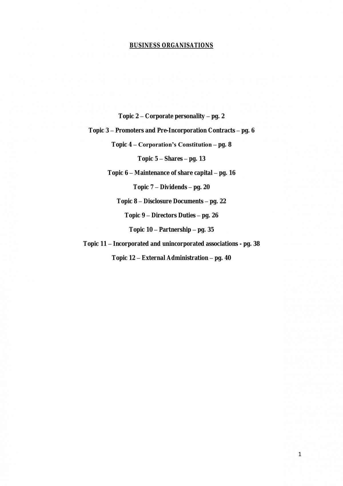 Business Organisations - Page 1