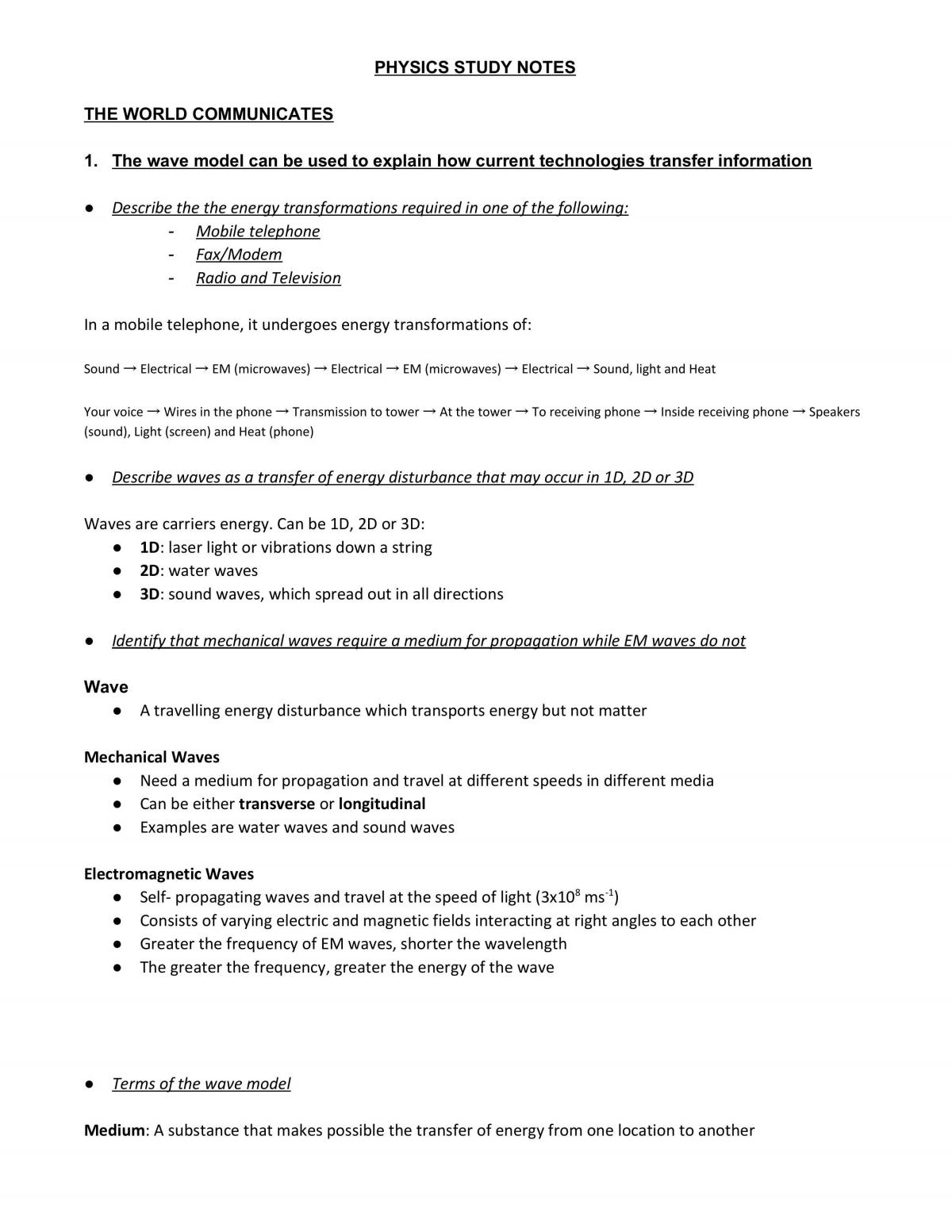 Physics - Preliminary HSC Course - Page 1
