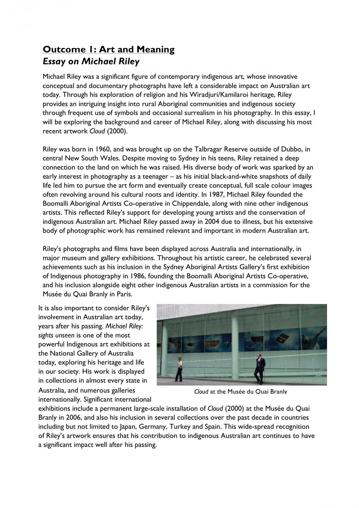 Art Essay: Michael Riley - Page 1