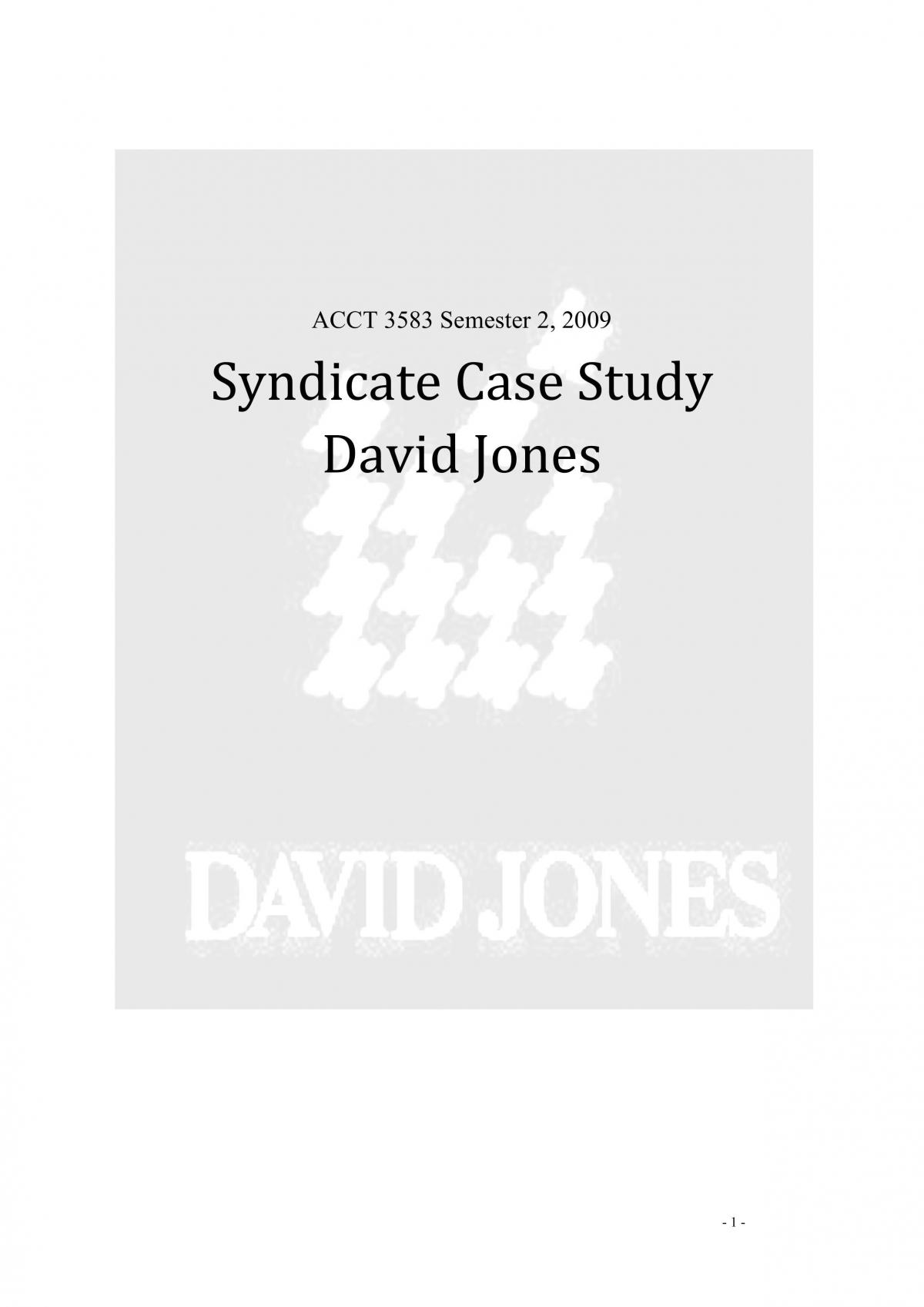 Acct 3583 Syndicate Case Study Major Assignment - Page 1