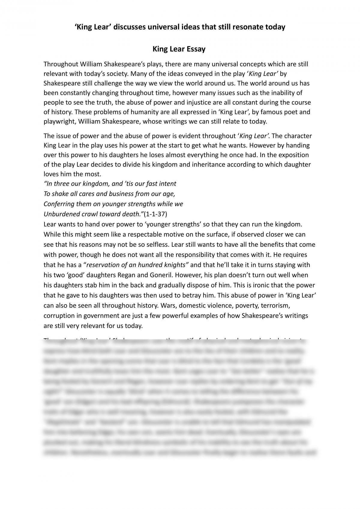 Реферат: King Lear Essay Research Paper Many of