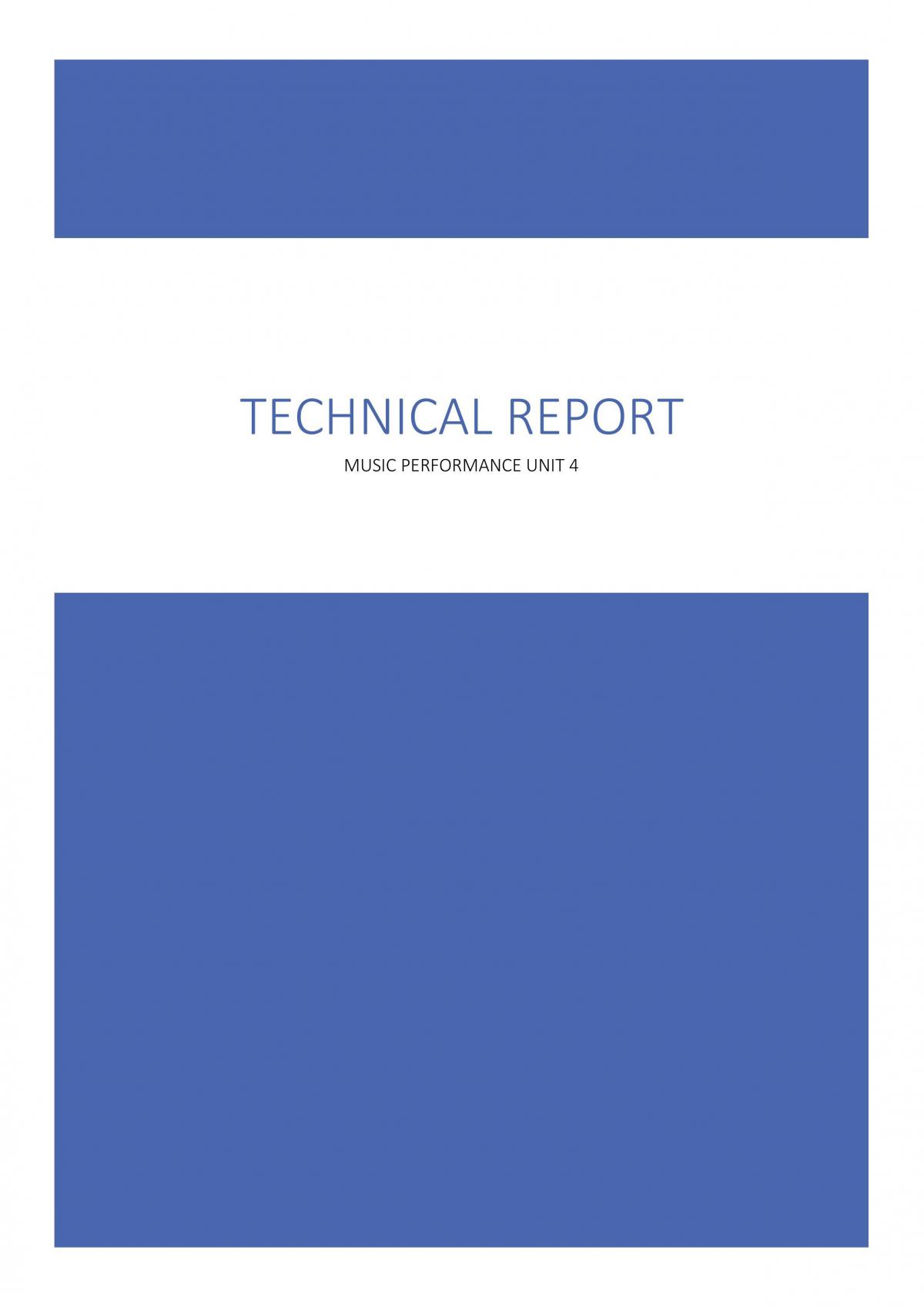 Unit 4 Technical Report Music Performance - Page 1