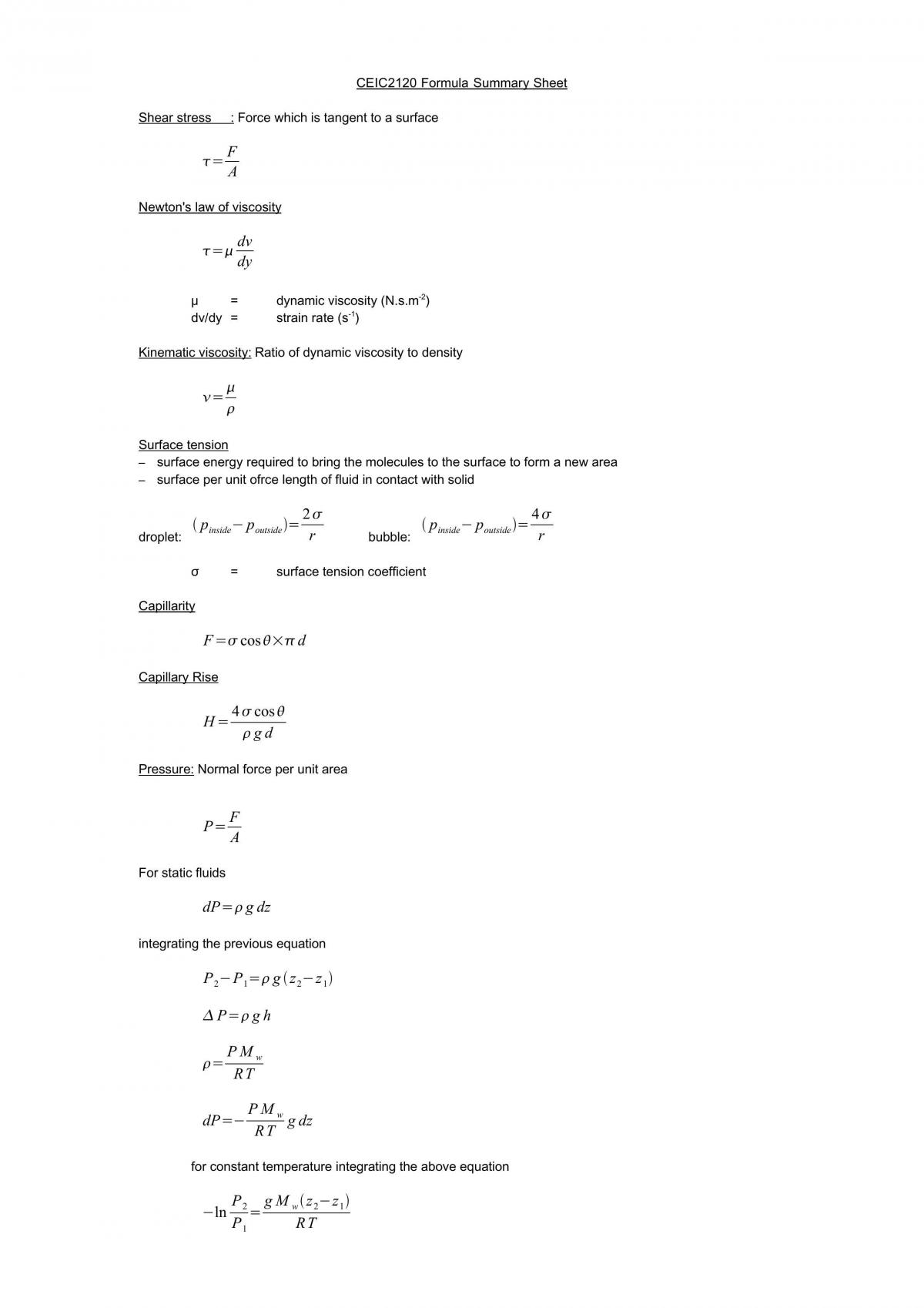 Formula Summary To B4 Energy - Page 1