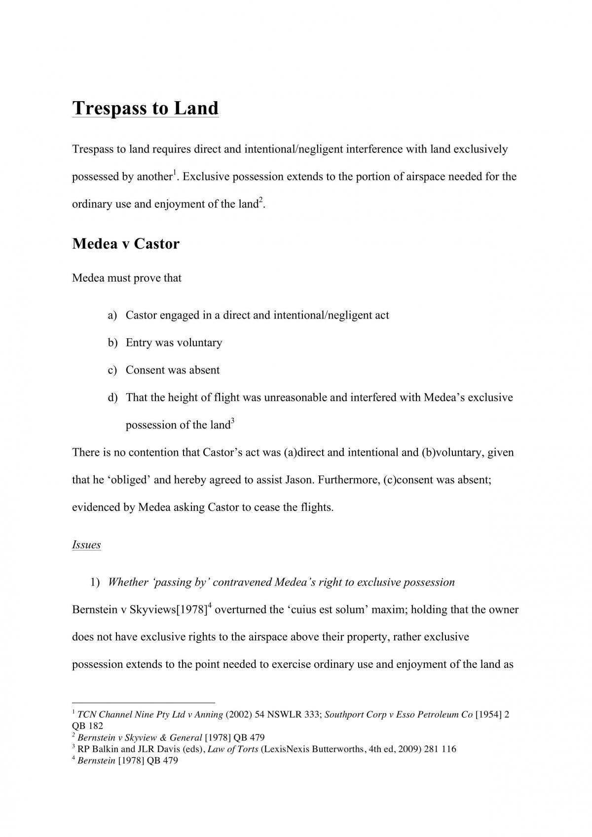 Torts Assignment - Page 1