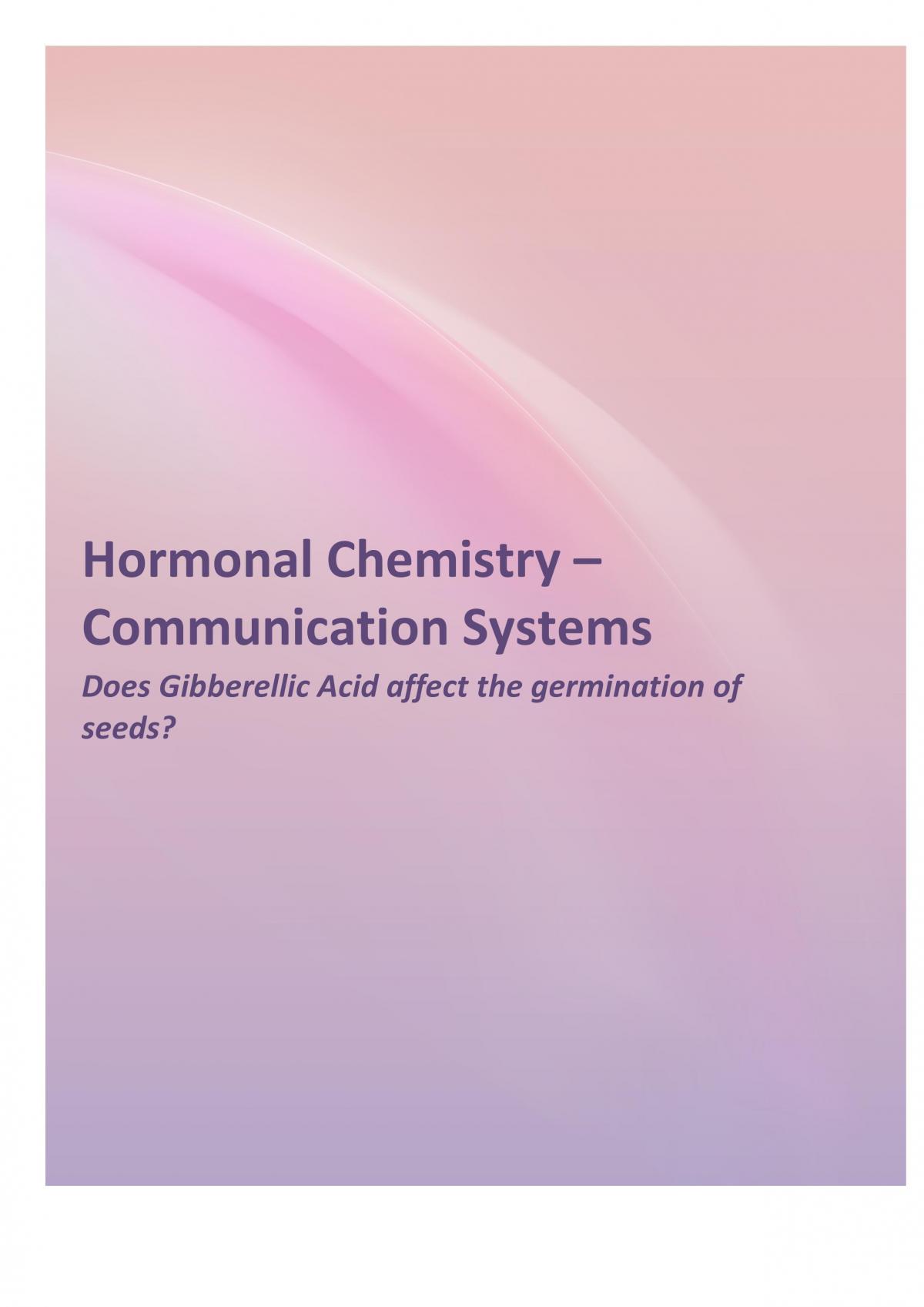 Hormonal Chemistry - Page 1