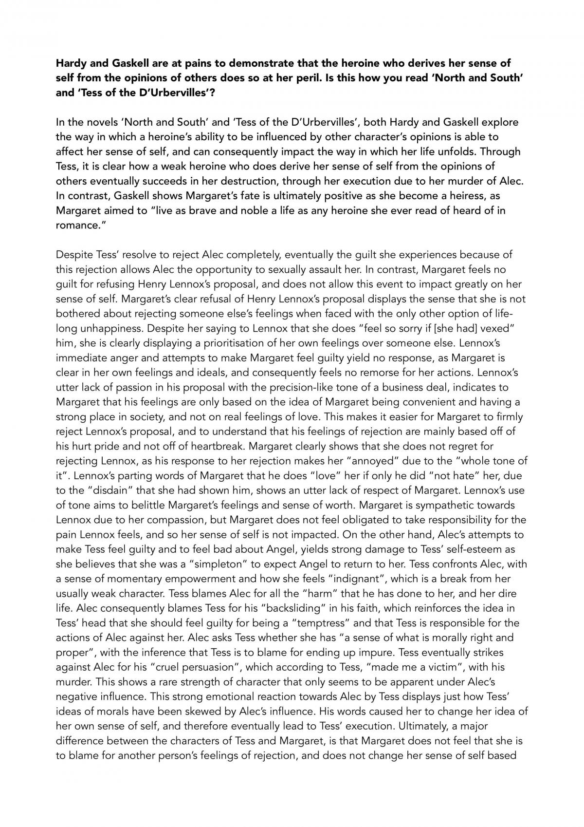 Literature Comparative Essay Literature Year 11 VCE Thinkswap