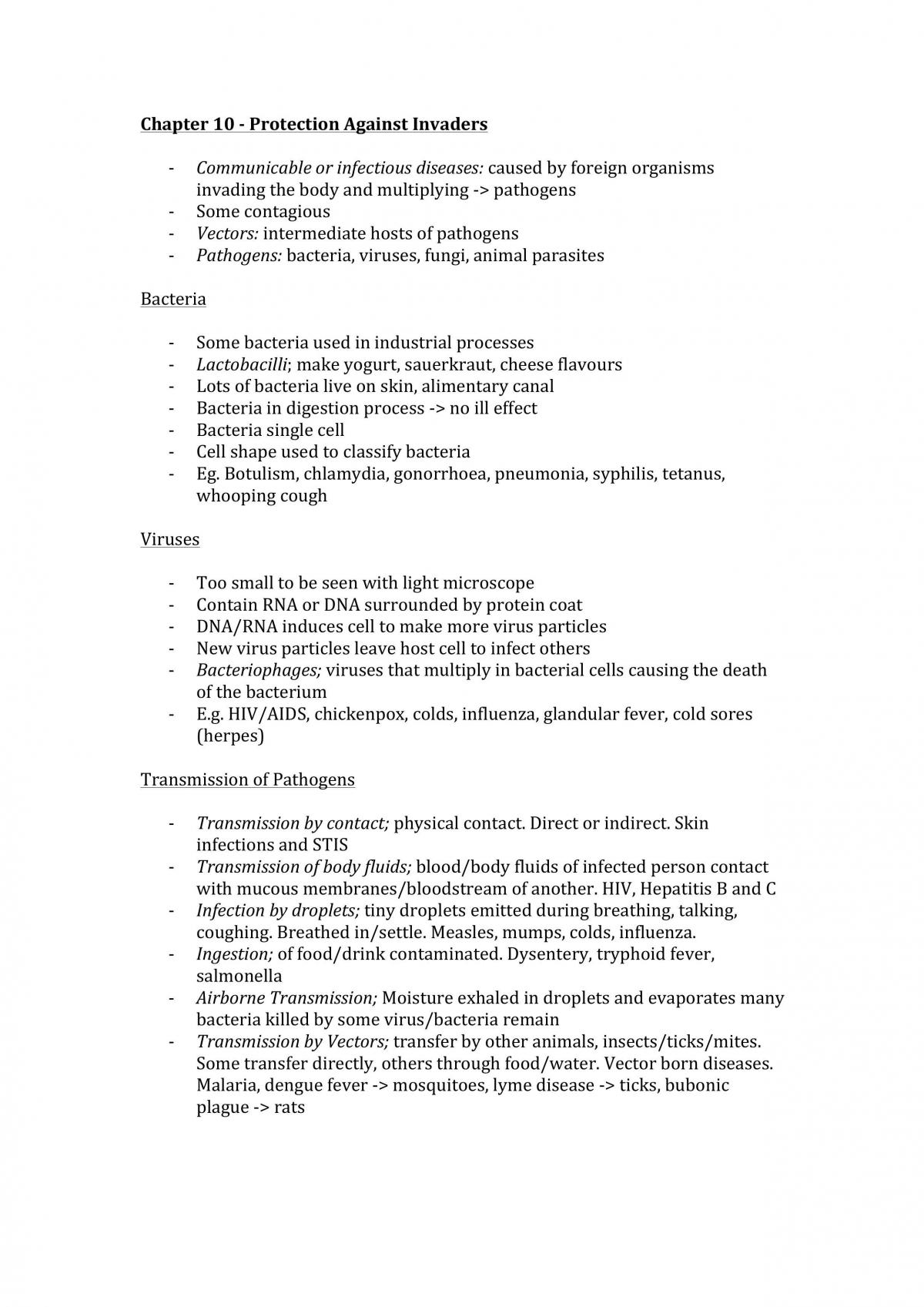 Human Bio 3AB/3CD Notes Semester 2  - Page 1