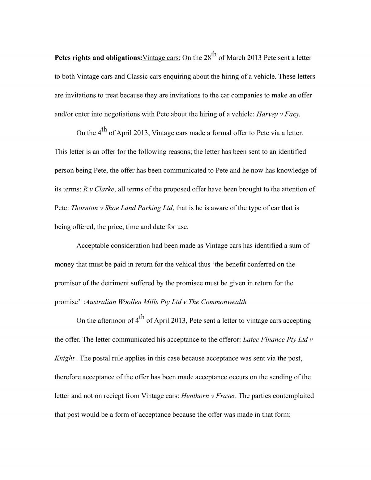 Law of contracts assignment  - Page 1