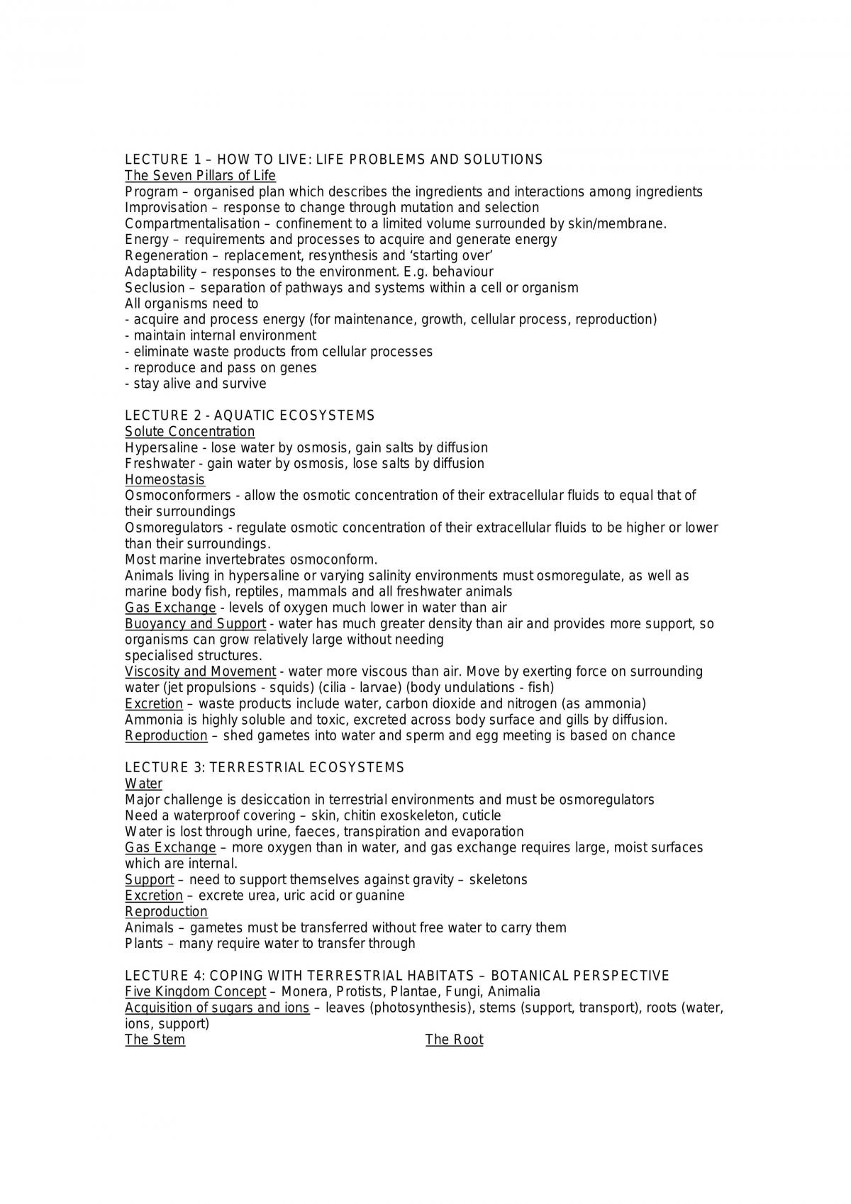 Living Systems Notes 2003 - Page 1