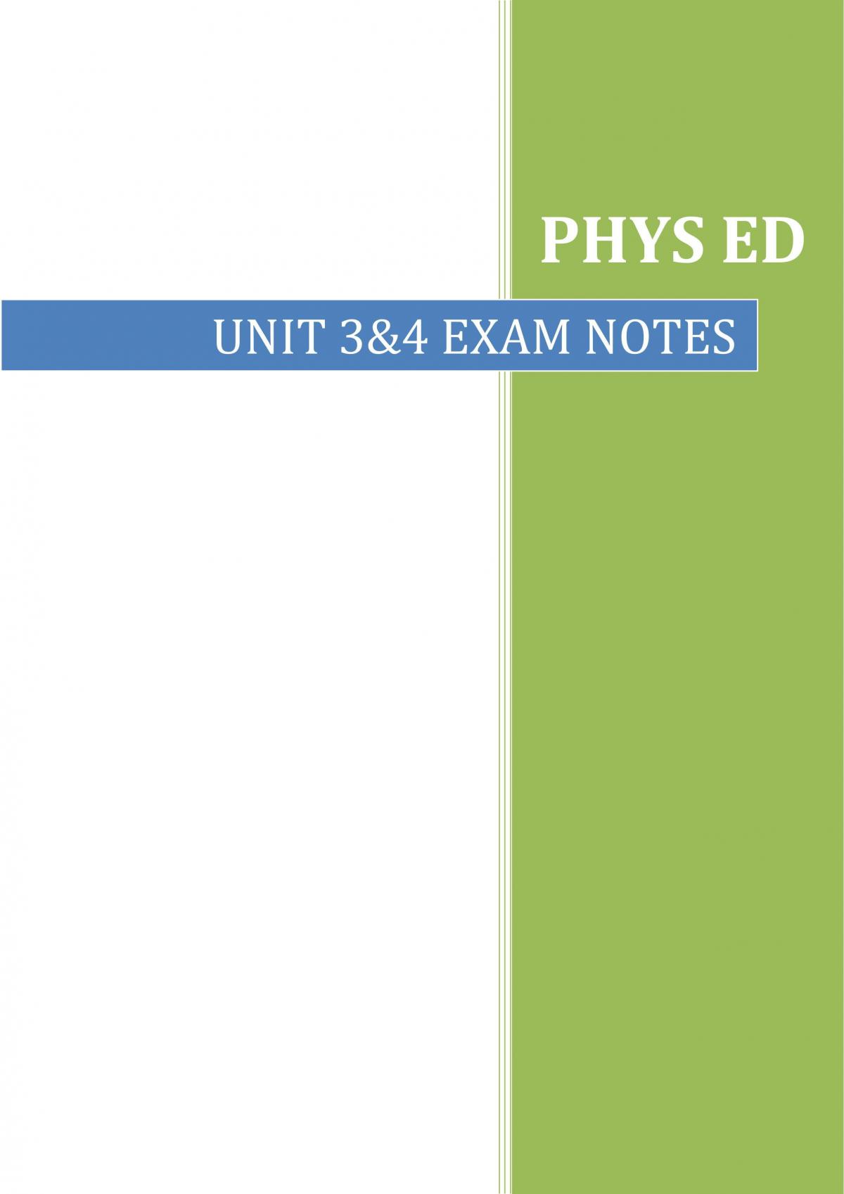PE Unit 3/4 VCE Notes - Page 1