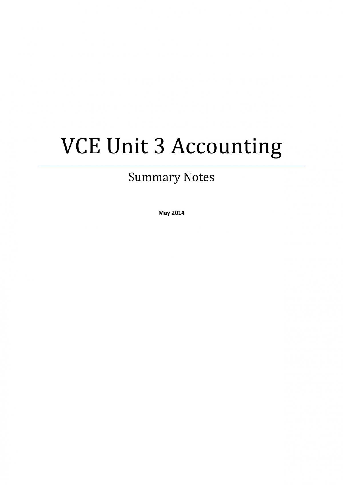 Full Unit 3 Accounting Notes - Page 1